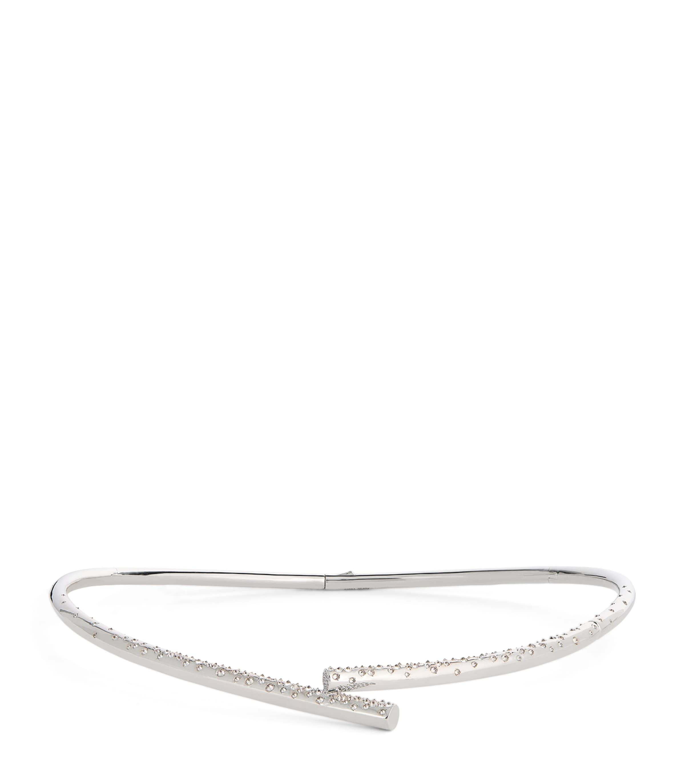 Tabayer White Gold And Diamond Oera Edition 03 Choker In Metallic