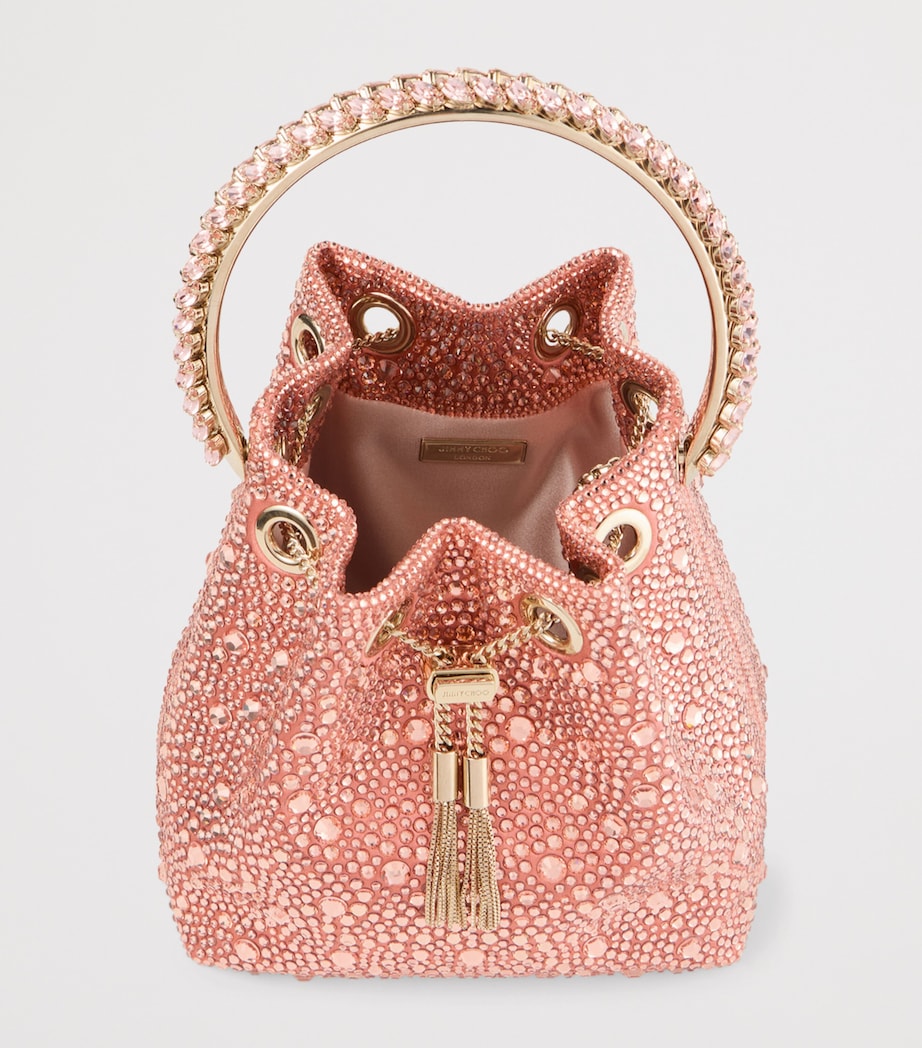 Jimmy Choo Bon Bon Embellished Top-Handle Bag Grapefruit/crystal/l Image 4