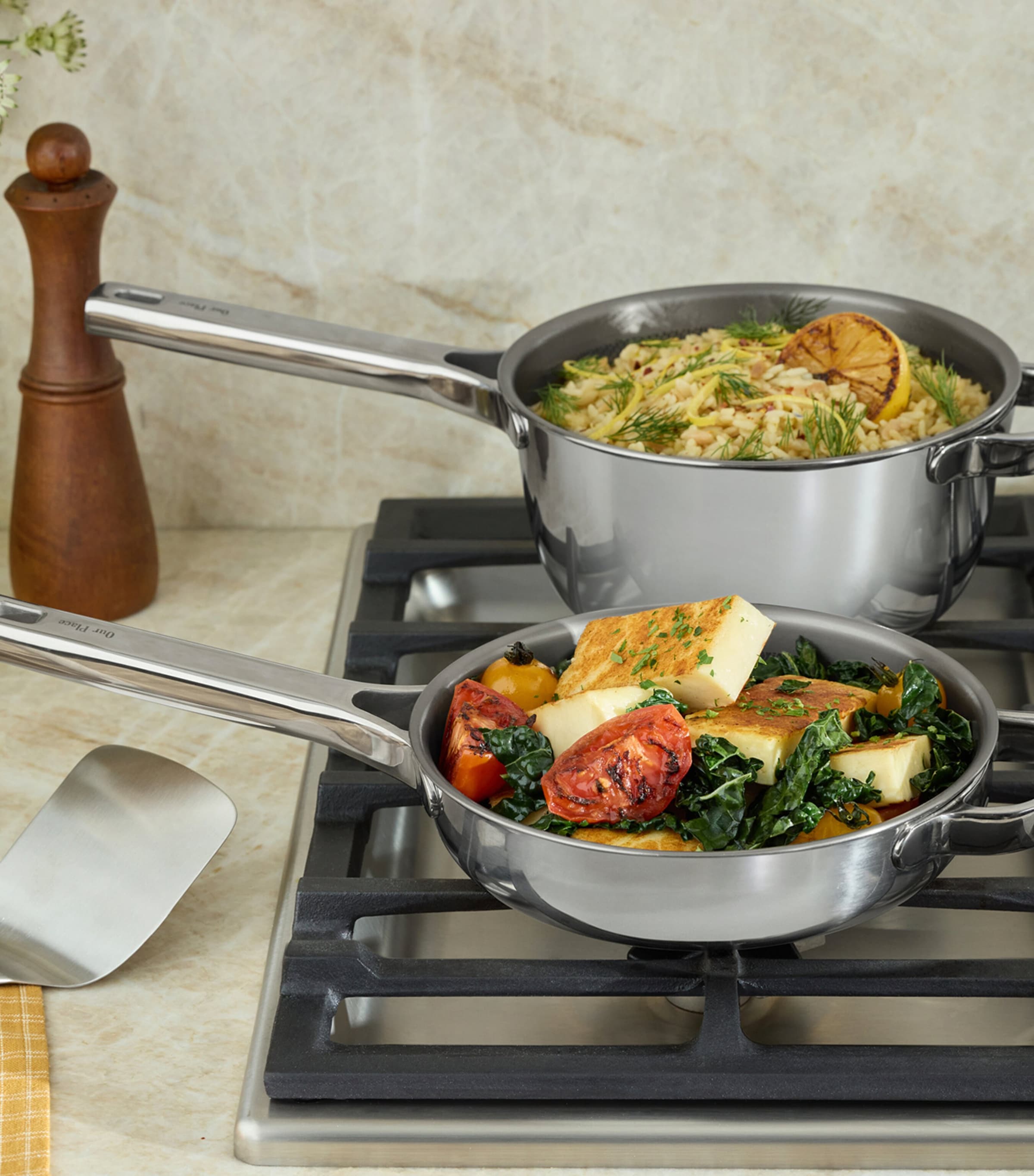 OUR PLACE Titanium Pro Cookware Set Chrome Image 4