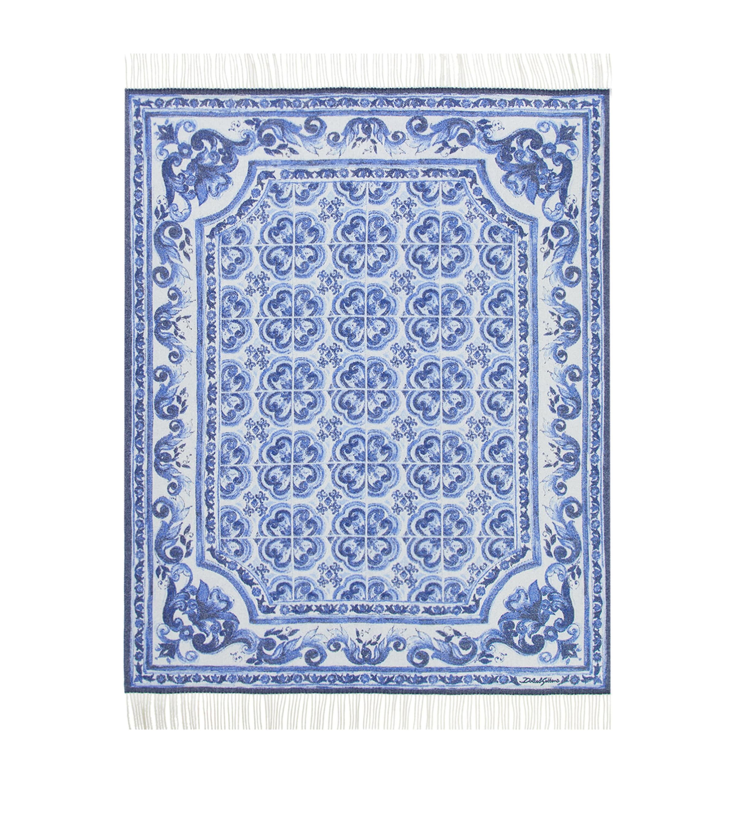 Dolce&Gabbana Casa Cashmere Blu Mediterraneo Throw (140cm x 180cm) Blu Mediterran