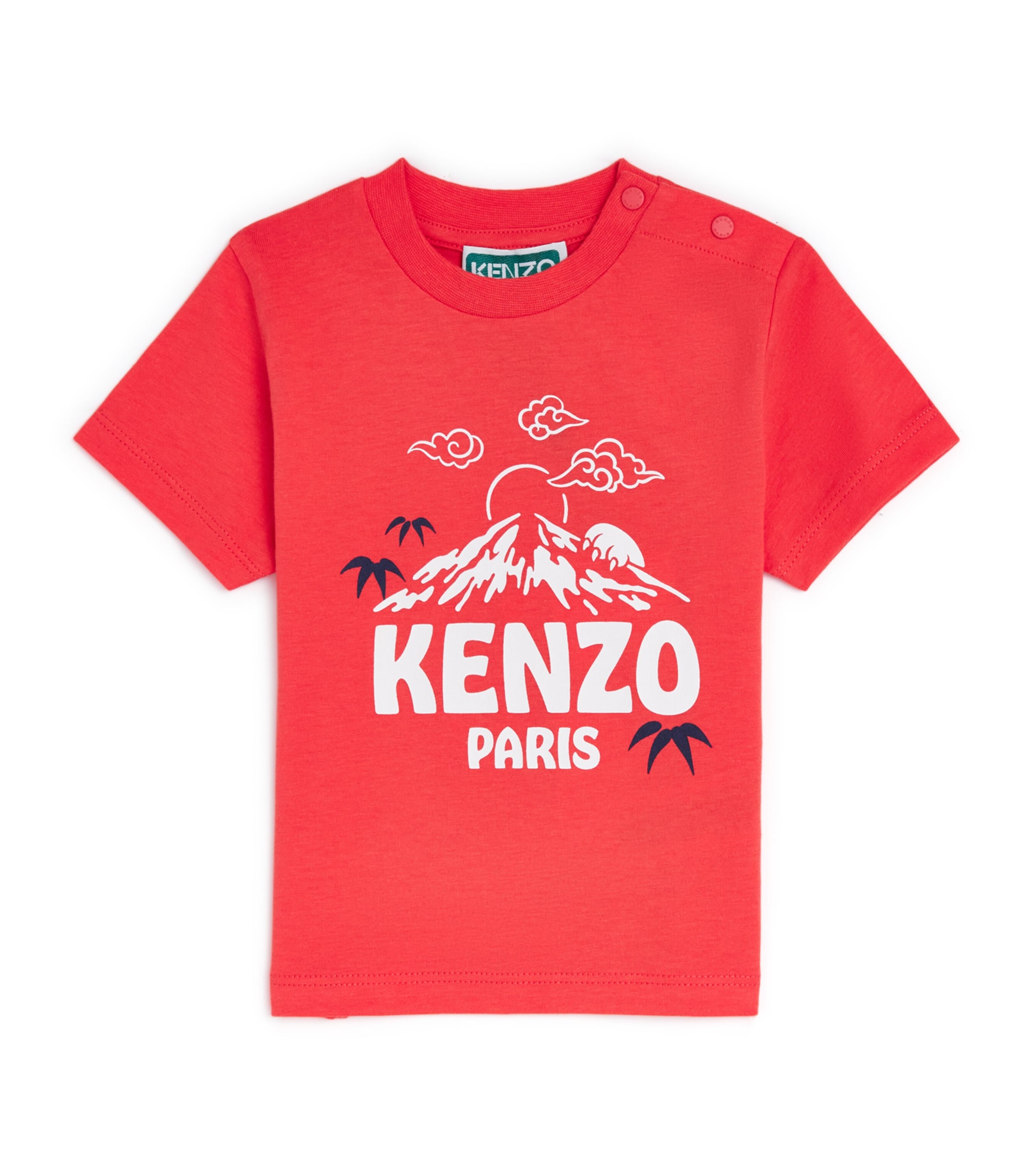 Kenzo Kids Red Cotton Mountain Graphic T-Shirt (6 Months-4 Years 