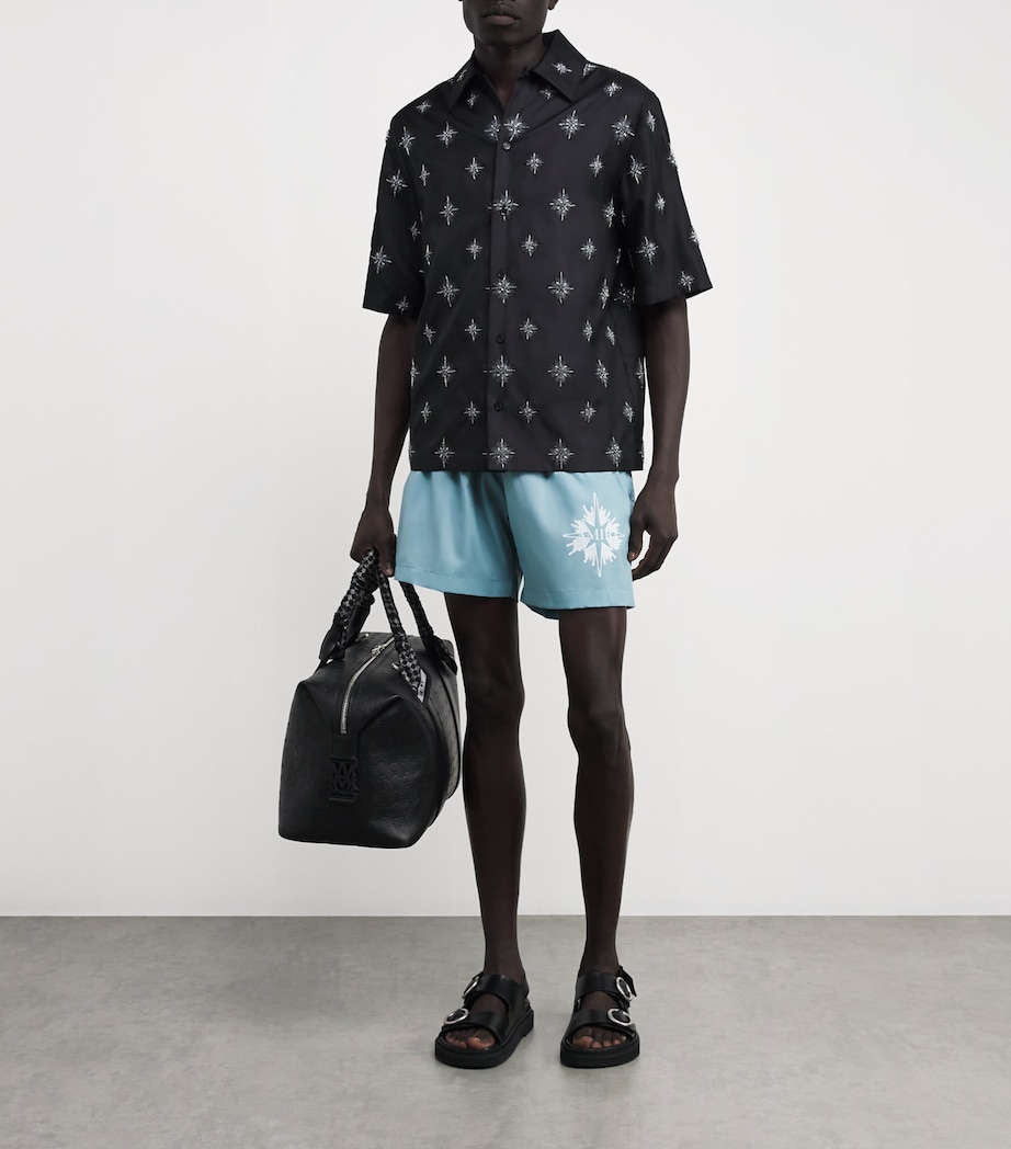 AMIRI Mens Starburst Swim Trunks Dusty Blue Image 6