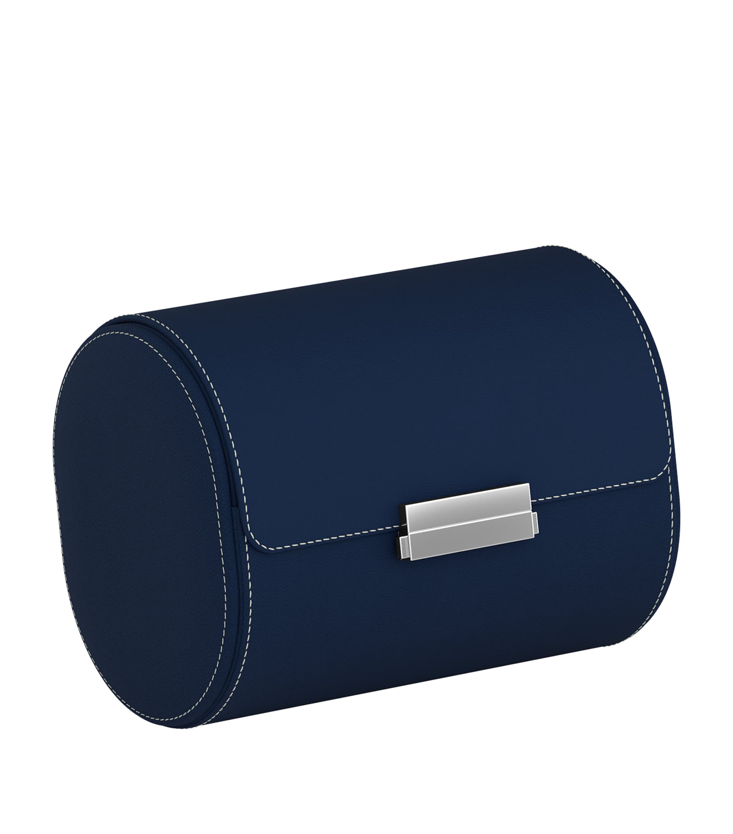 Scatola Del Tempo Leather Pochette 2 Watch Case Duo In Navy