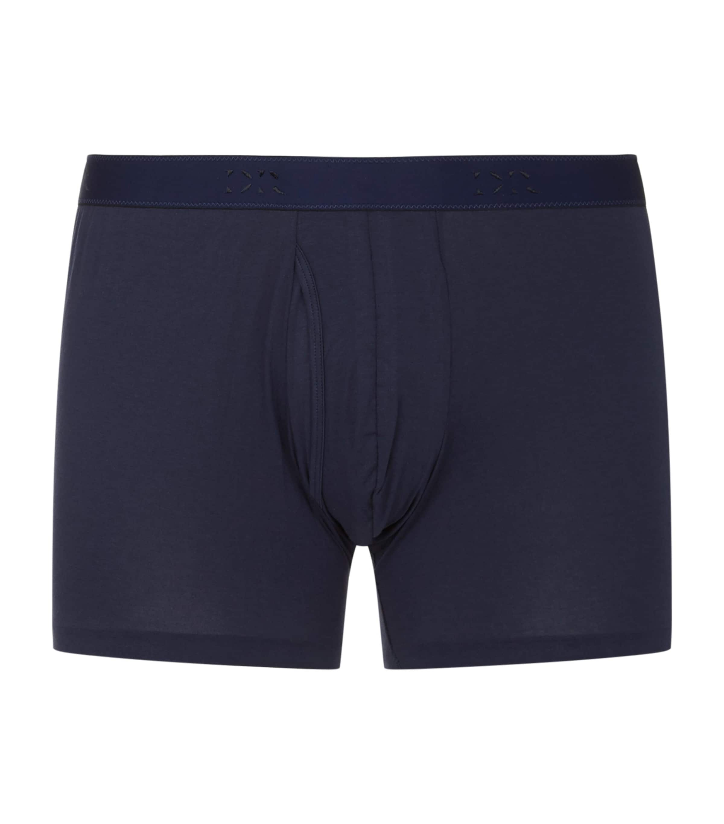 Derek Rose Jack Mid-rise Stretch-cotton Trunks In Navy