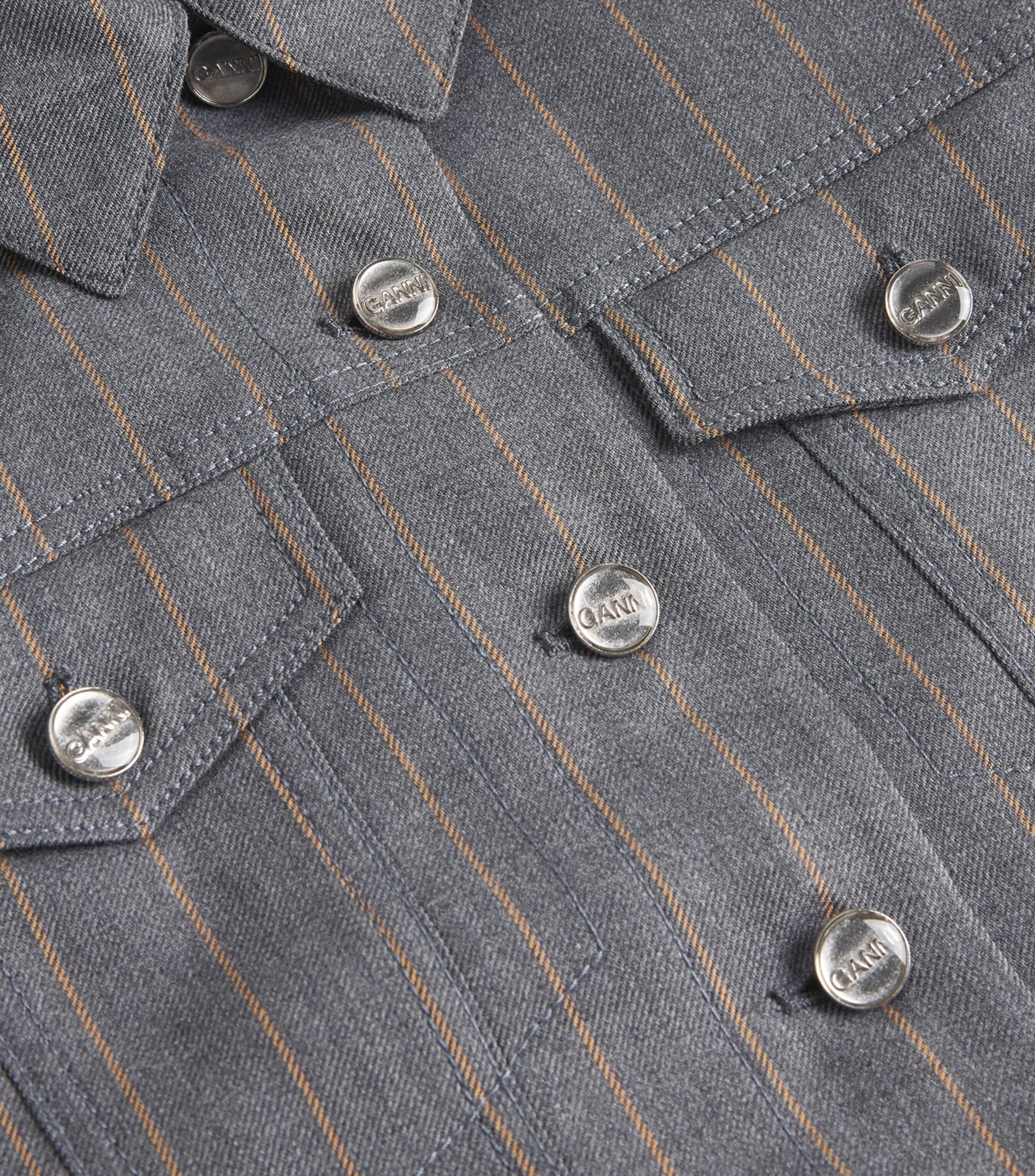 Cropped Stripe Jacket 205 PEWTER Image 5