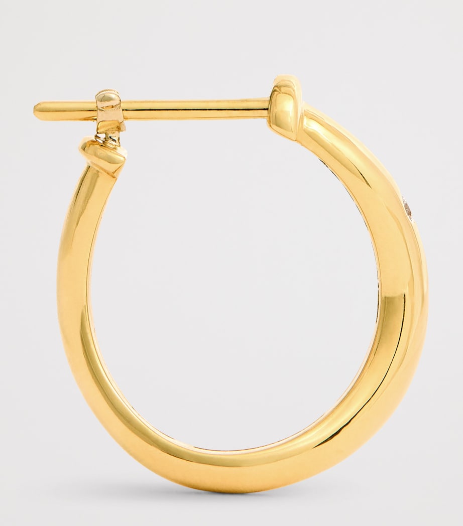 Yellow Gold and Diamond N*93 Hoop Earrings YELLOW GOLD Image 4
