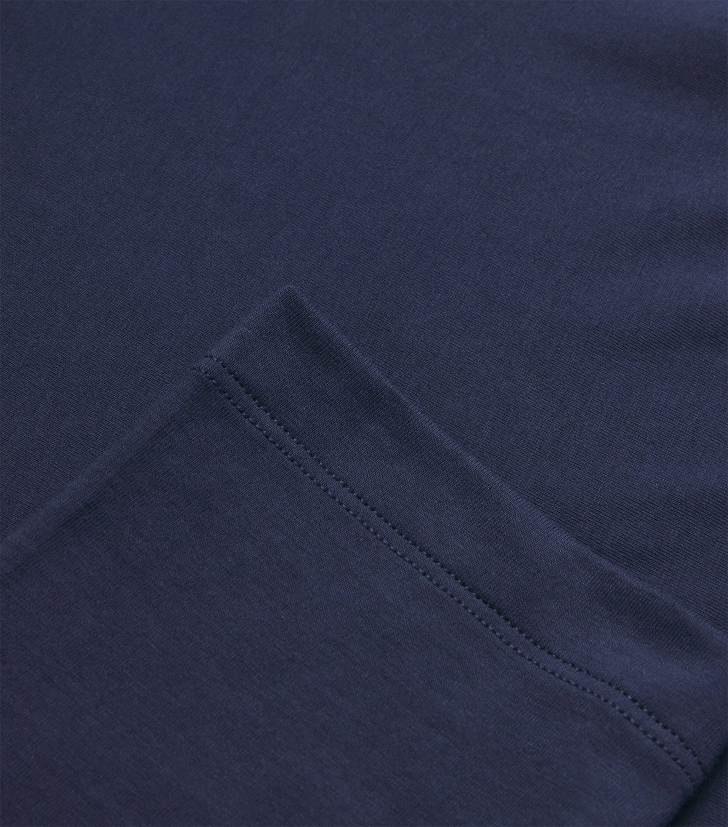 Hanro Mens Cotton Living Long-Sleeve T-Shirt Deep Navy Image 5