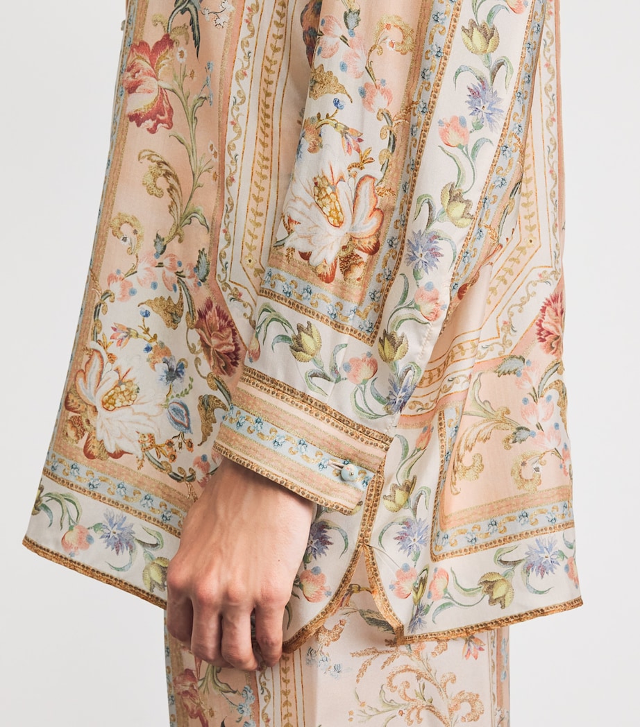 Zimmermann Womens Silk Roselight Shirt Pink Tapestry Floral Image 3