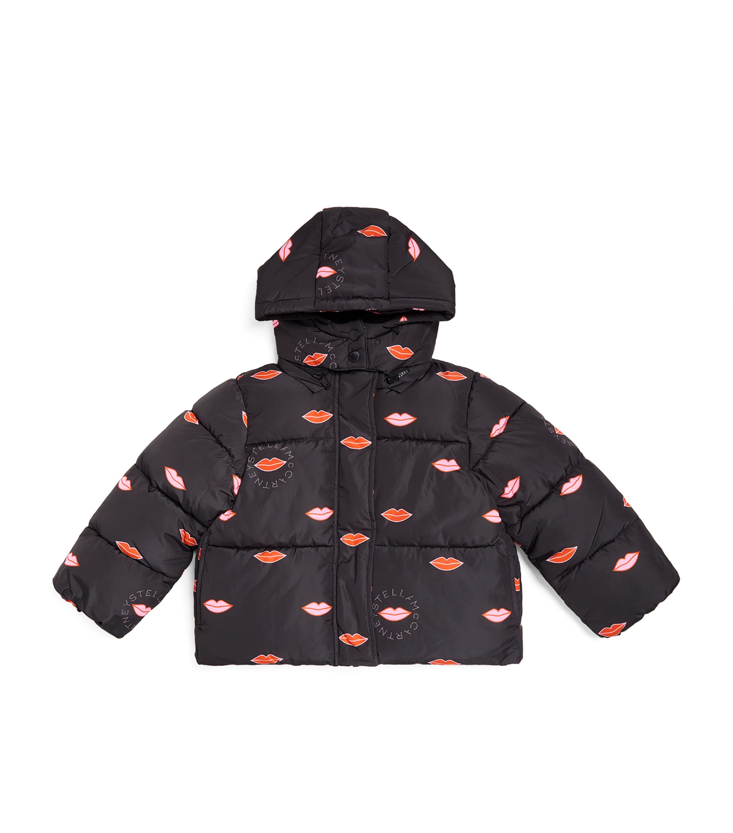 Stella Mccartney Lips Padded Jacket In Black