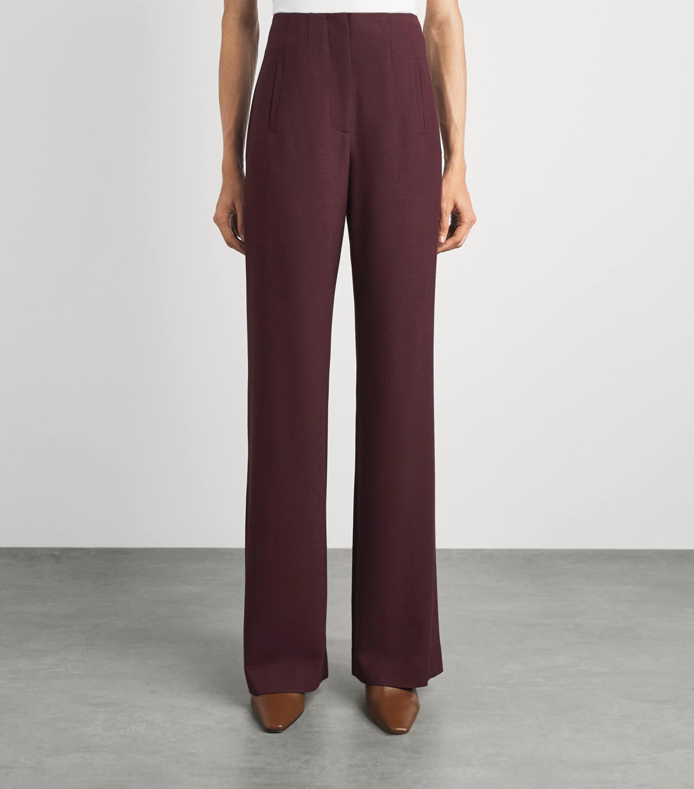 Veronica Beard Womens Jude Wide-Leg Trousers Raisin Image 4