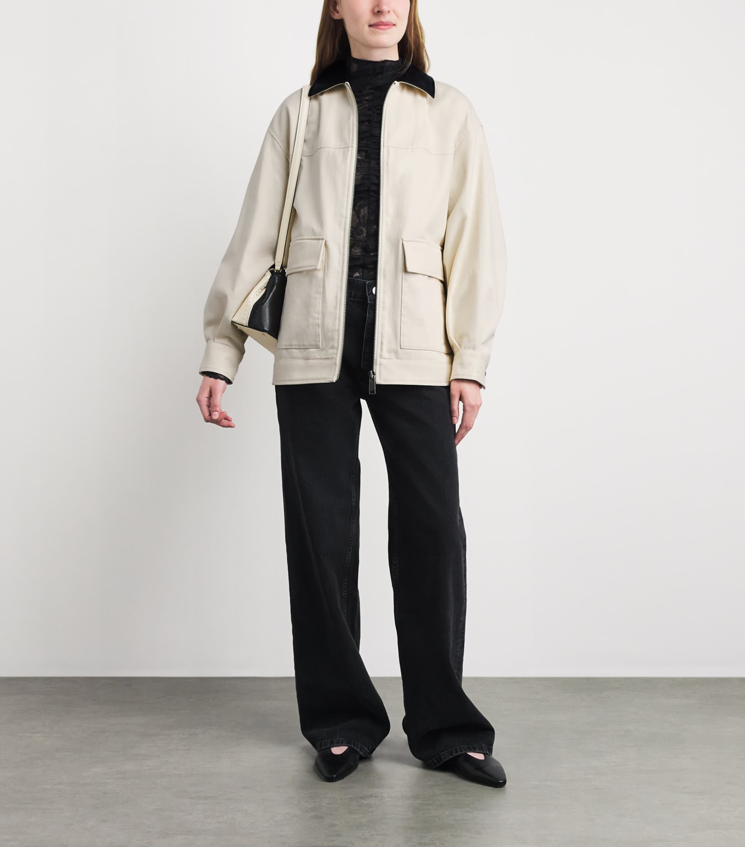 ANINE BING Womens Cotton Holden Jacket Ecru Image 2