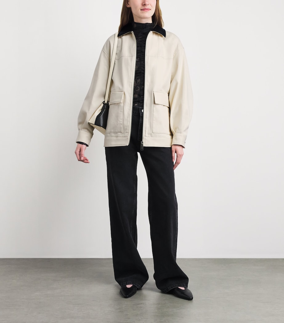 ANINE BING Womens Cotton Holden Jacket Ecru Image 2
