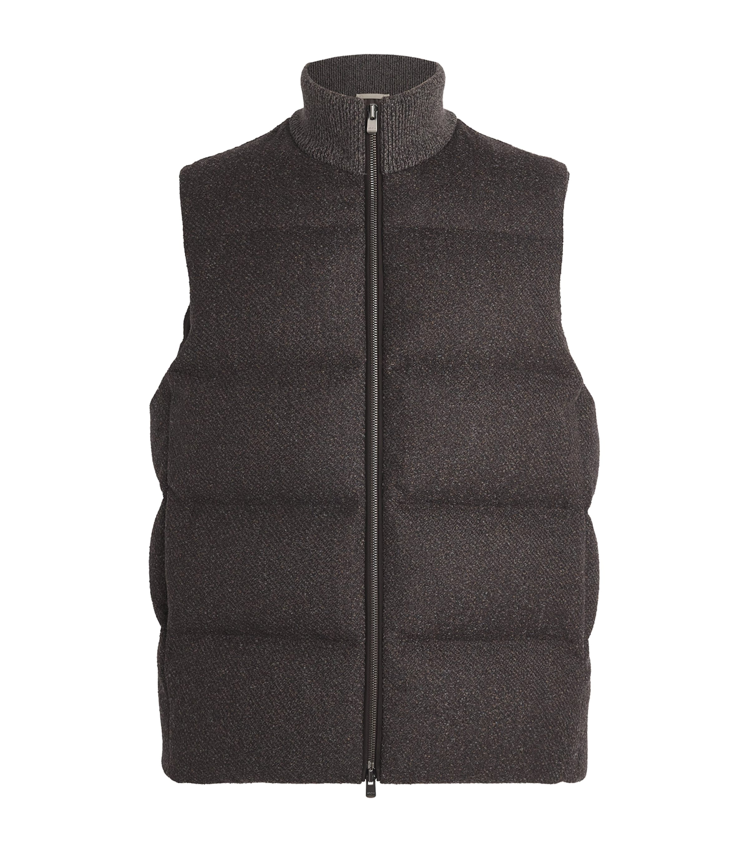 Wool-Blend Padded Gilet 650 - BROWN- CUMIN Image 1
