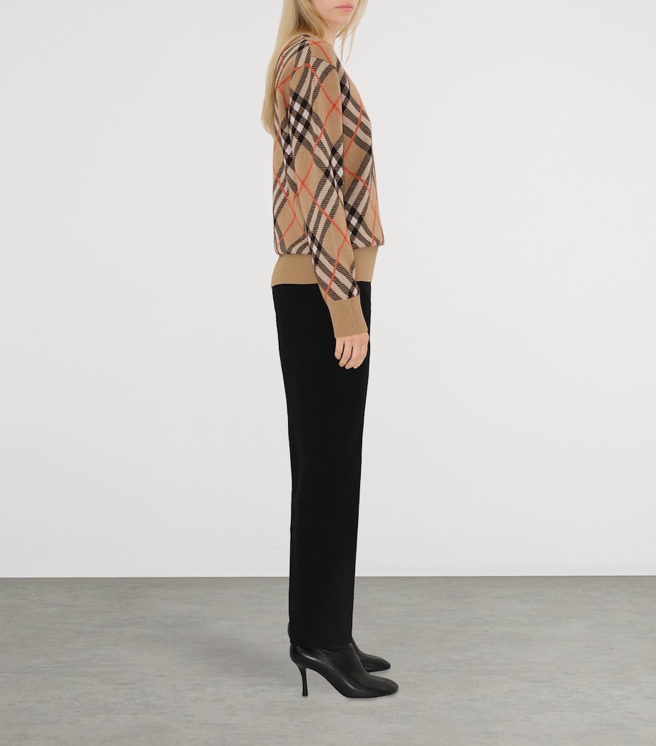 Wool-Mohair Check Cardigan SAND IP CHECK Image 3