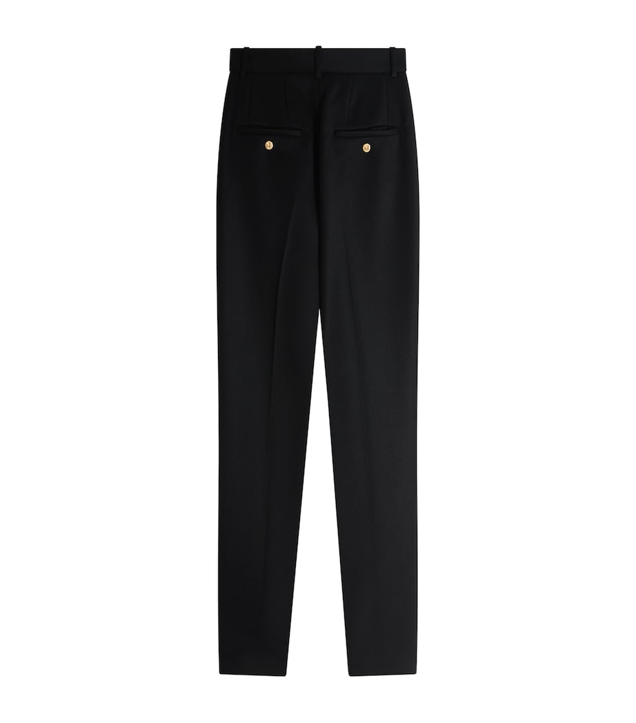 Schiaparelli Womens Virgin Wool Slim Trousers Black Image 4
