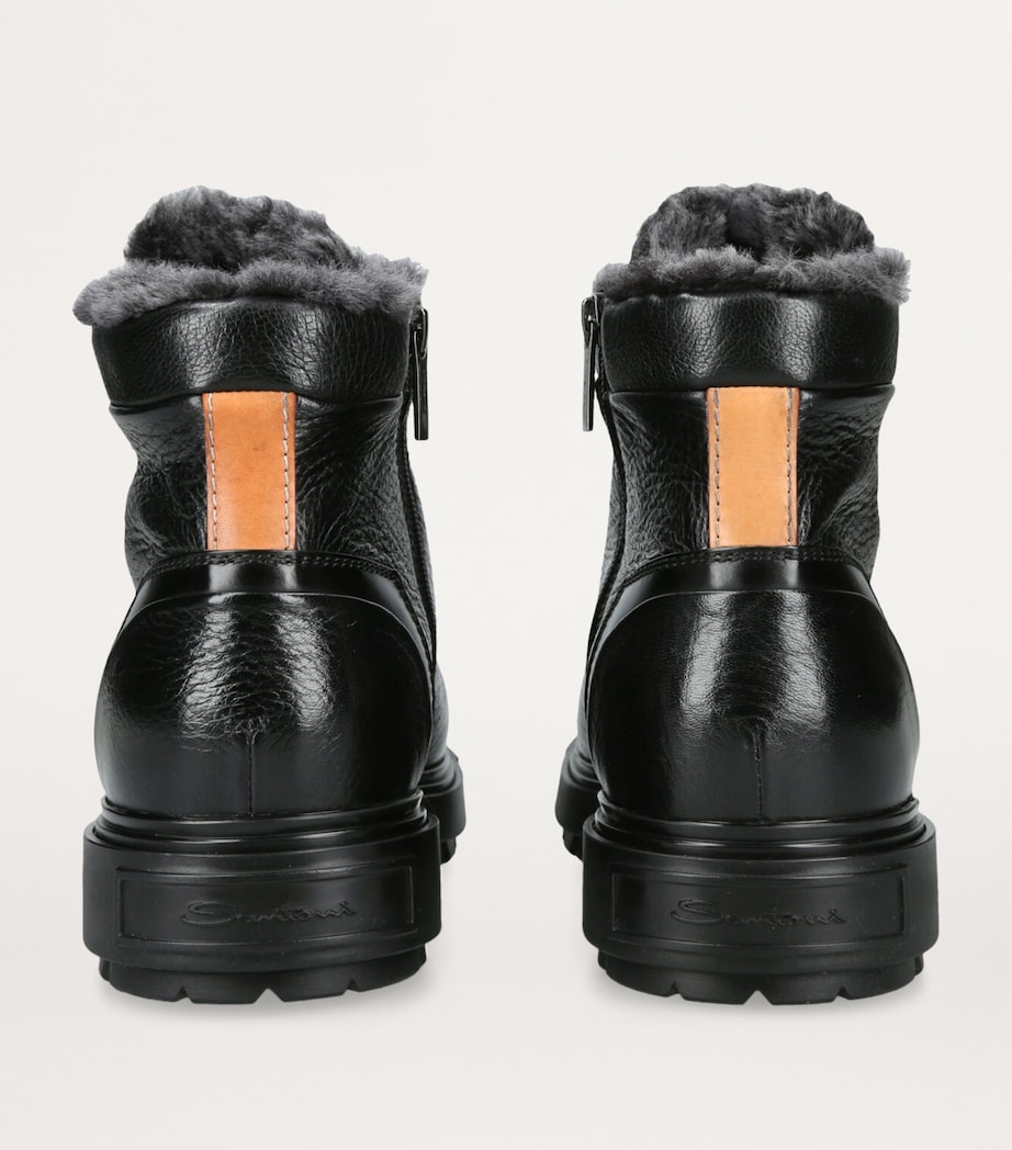 Leather St. Moritz Hiking Boots BLACK Image 2