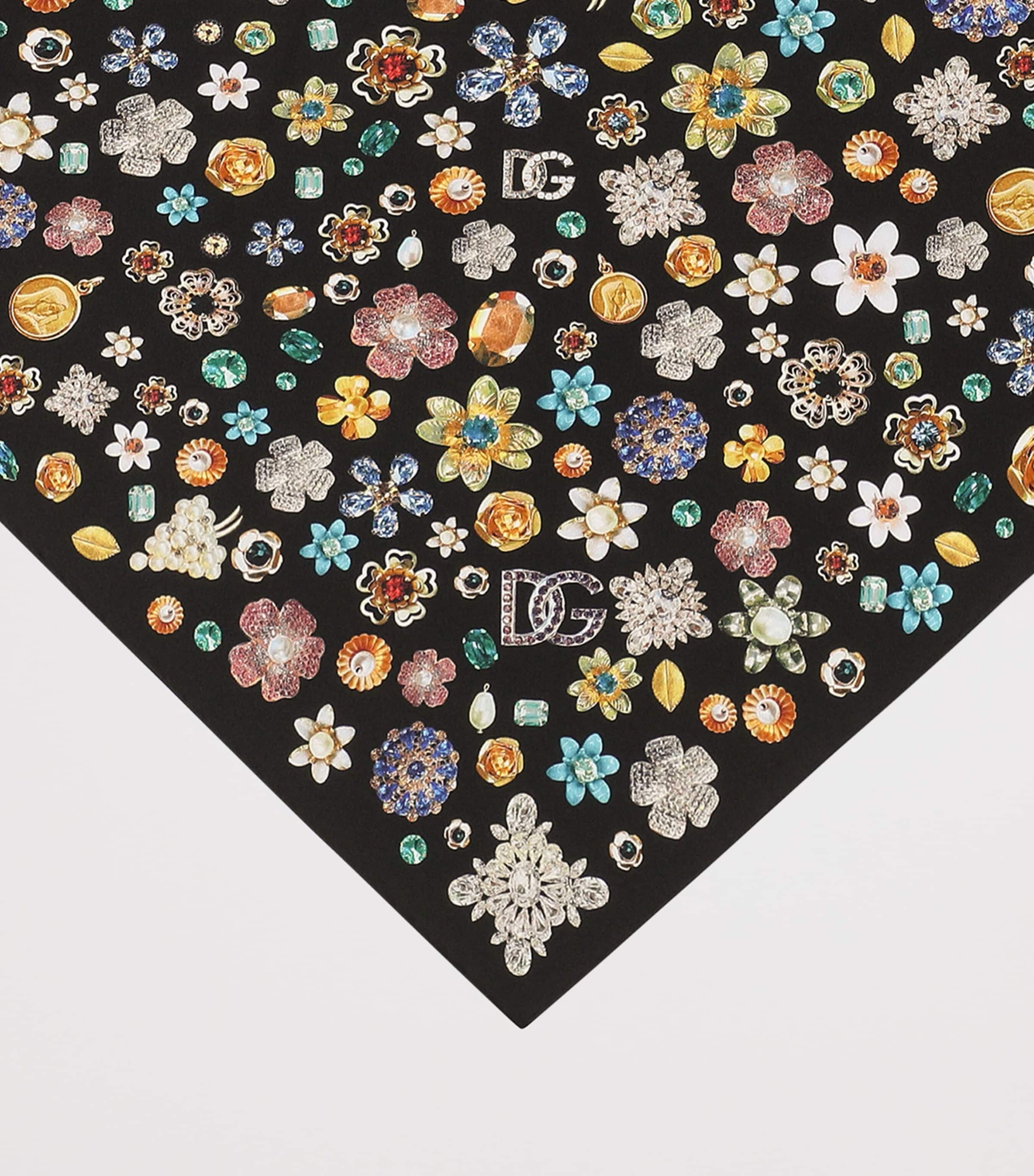 Silk Jewellery Print Triangle Scarf HN5SA-GIOIELLI Image 2