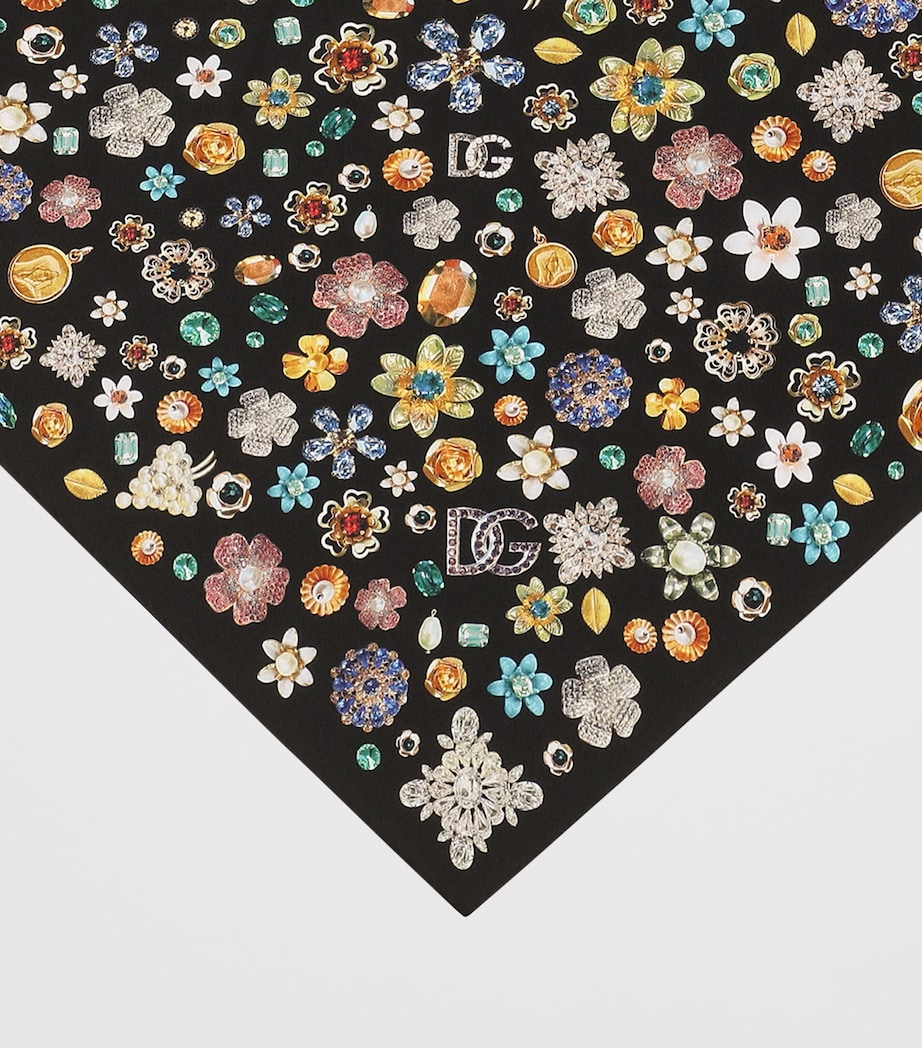 Silk Jewellery Print Triangle Scarf HN5SA-GIOIELLI Image 2