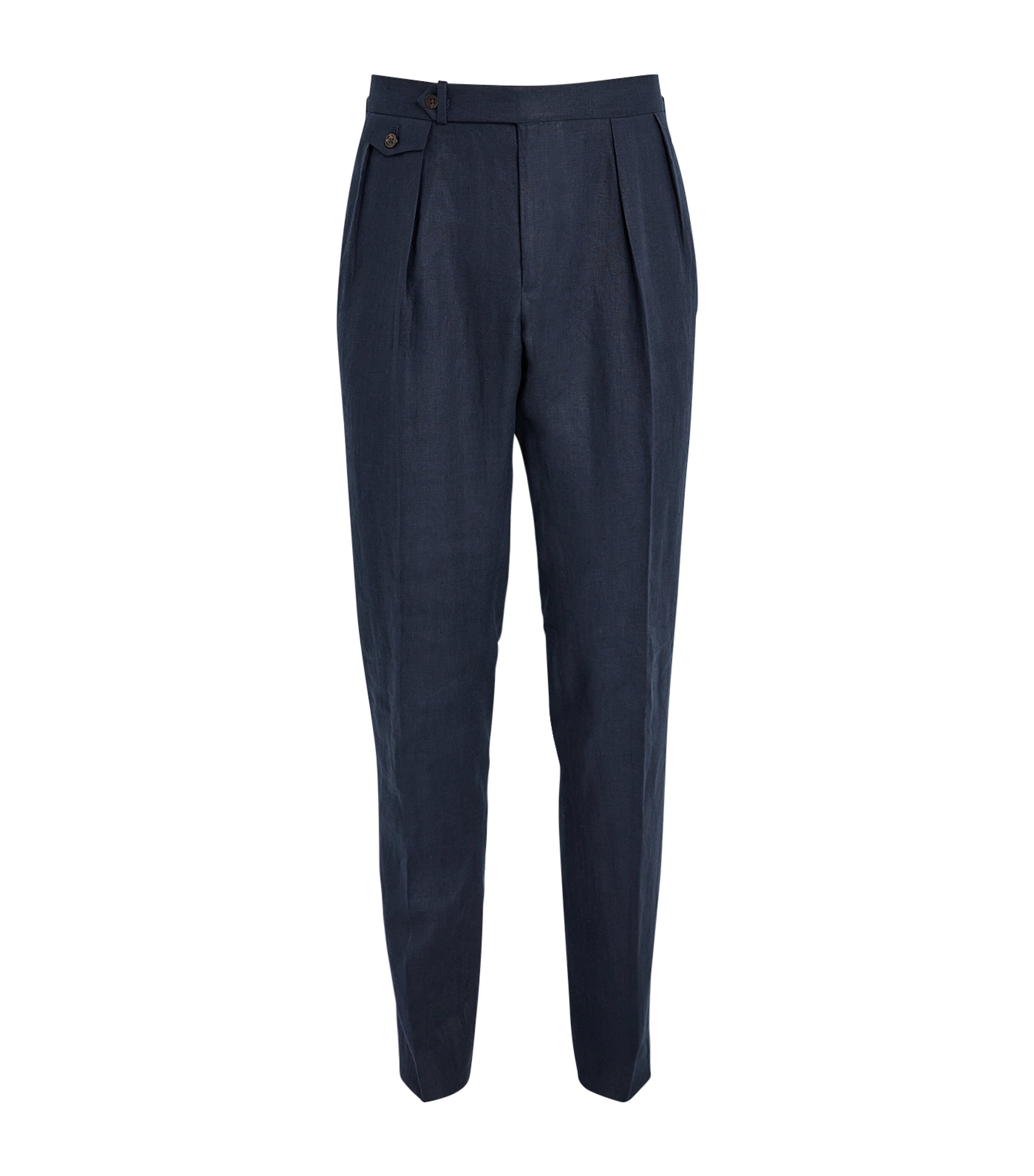 Polo Ralph Lauren Linen Tailored Trousers In Blue