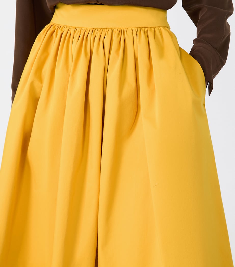 Weekend Max Mara Womens Stretch-Cotton Midi Skirt Yellow Image 5