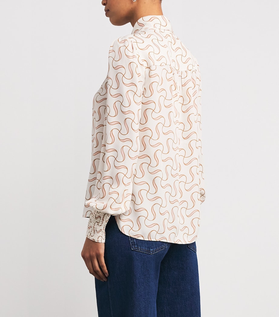 Silk Patterned Blouse LIGHT CREAM/MULTI Image 4