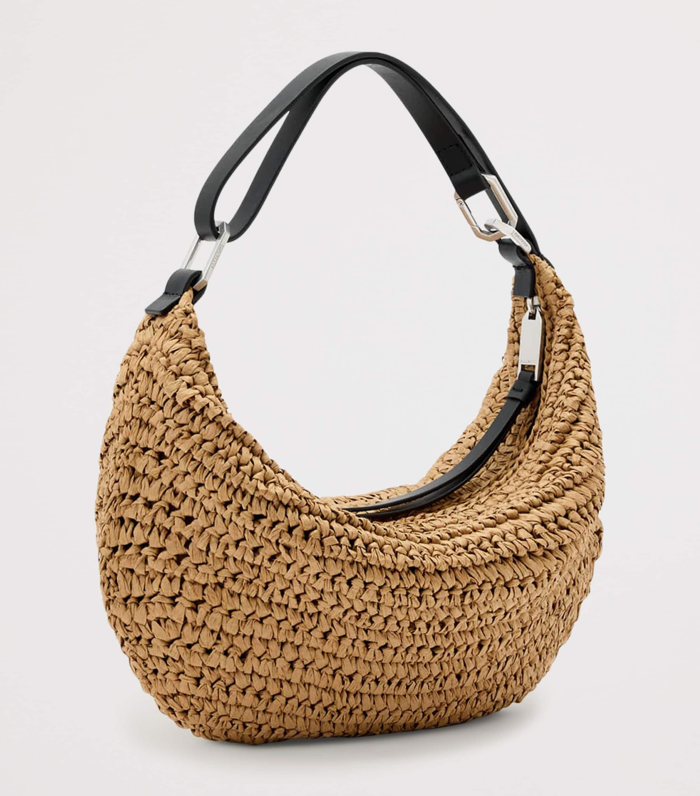AllSaints Small Paper Luna Shoulder Bag Biscuit Brown Image 3