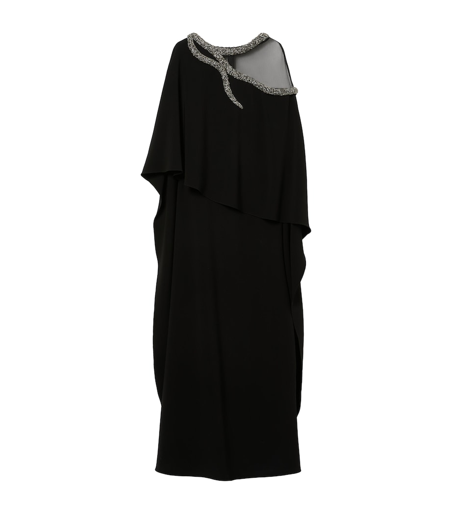 Marina Rinaldi Womens x Tony Ward Embellished-Neck Maxi Dress Black Image 1