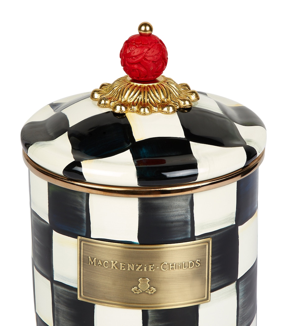 Small Courtly Check Enamel Canister BLACK Image 4