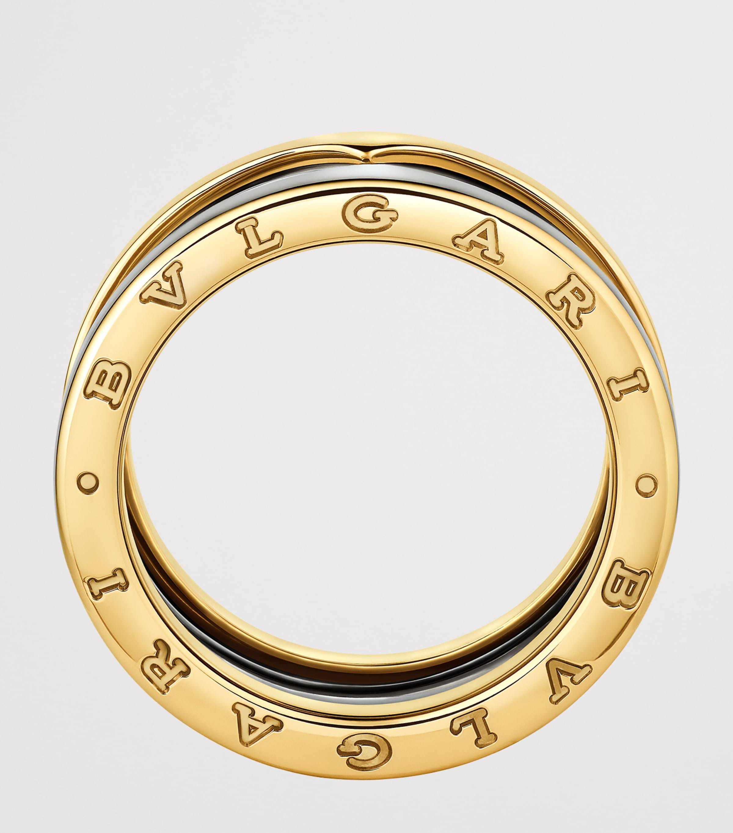 Bvlgari Yellow Gold and Stainless Steel B.zero1 Two-Band Ring Yellow Gold & Steel Image 8