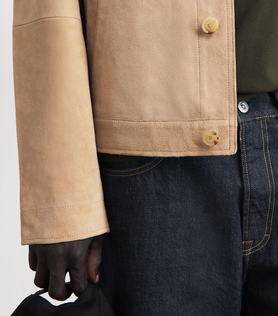 Polo Ralph Lauren Mens Suede Jacket Cafe Tan Suede Image 3