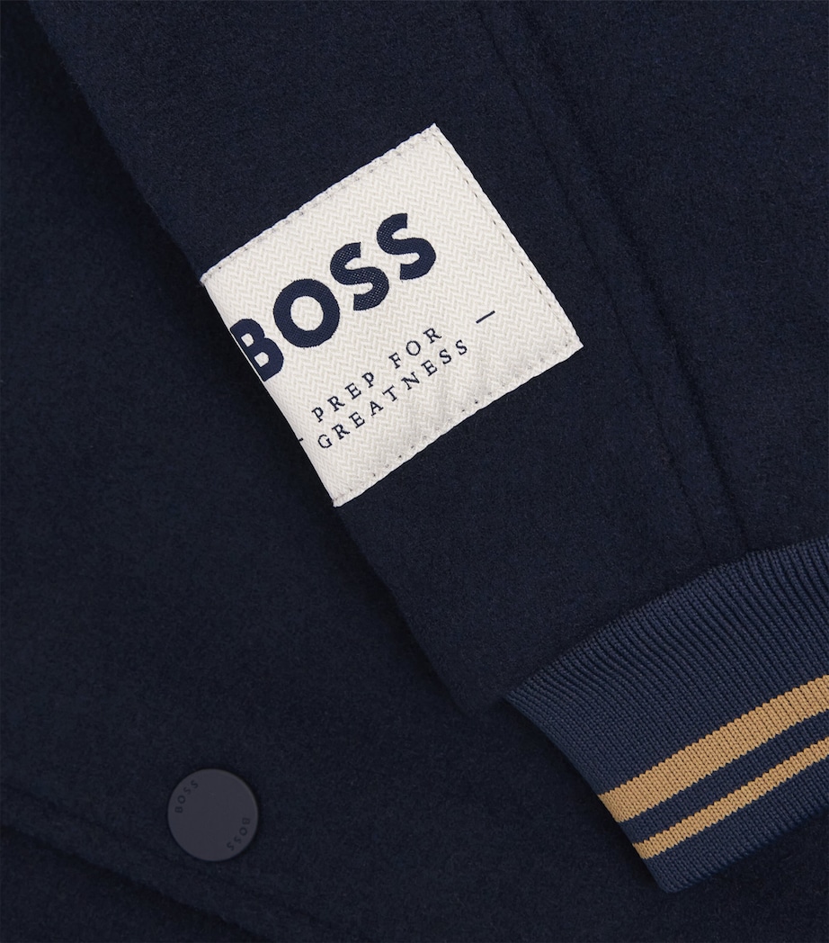 BOSS Kidswear Logo Embroidered Bomber Jacket (4-16 Years) Navy Image 3