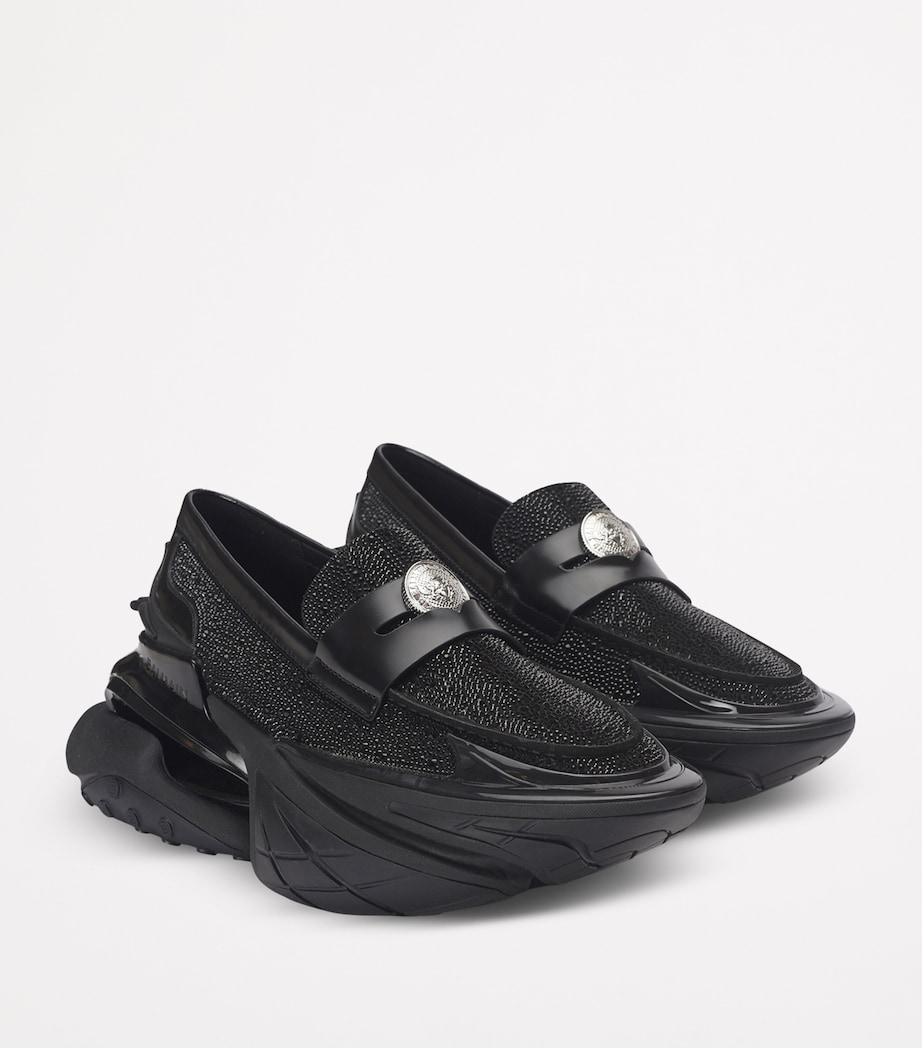 Rhinestone-Embellished Unicorn Loafers EAW NOIR/CRISTAL Image 8