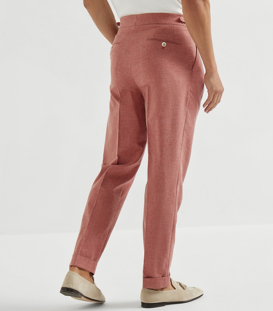 Brunello Cucinelli Mens Wool-Cotton-Silk Tailored Trousers Image 4