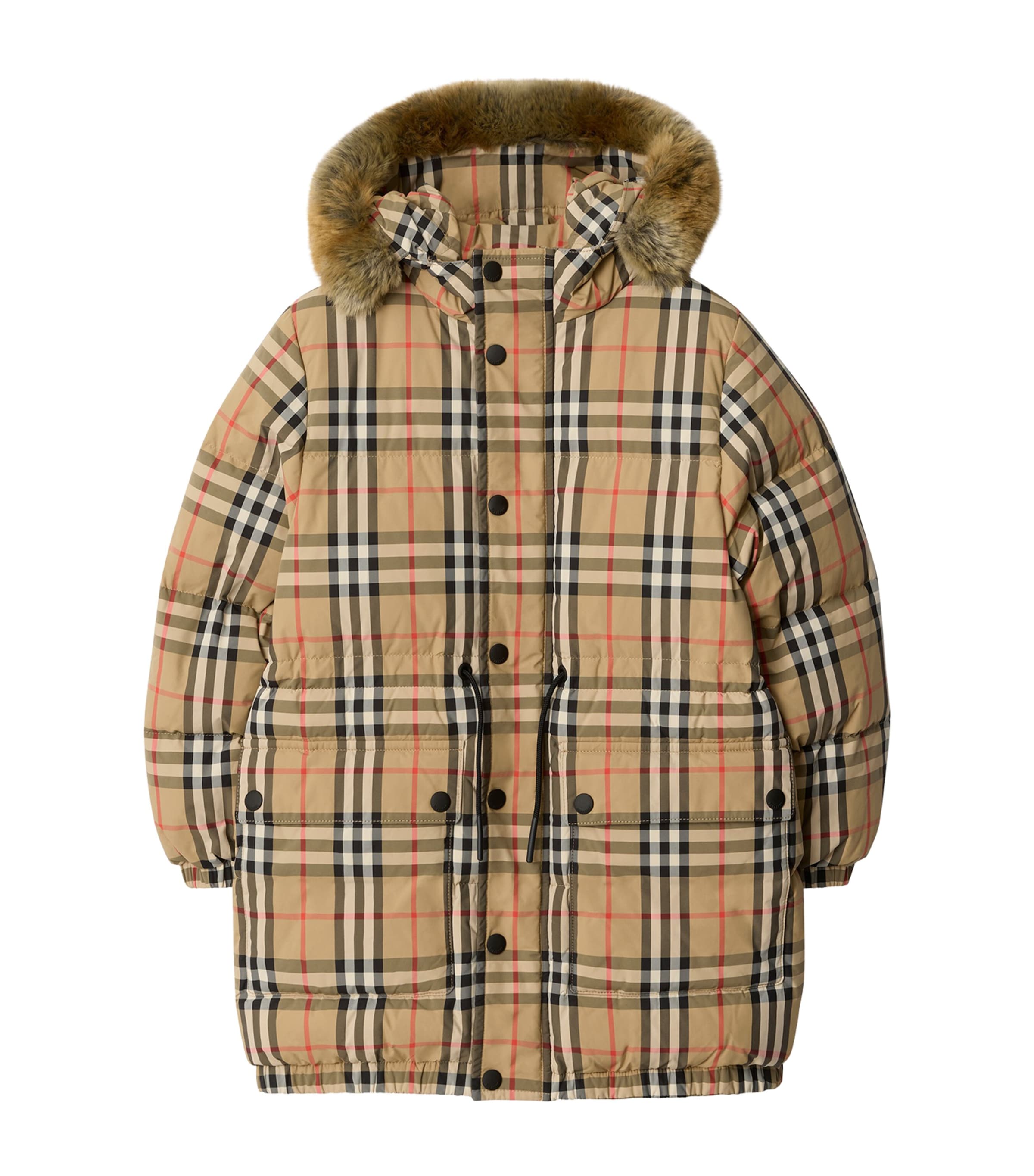 Down Check Puffer Jacket (3-12 Years) SAND IP CHECK Image 1