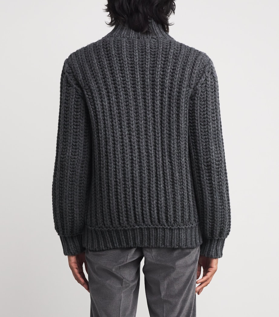 Wool-Cashmere Zip-Up Sweater 13 BLUE Image 4