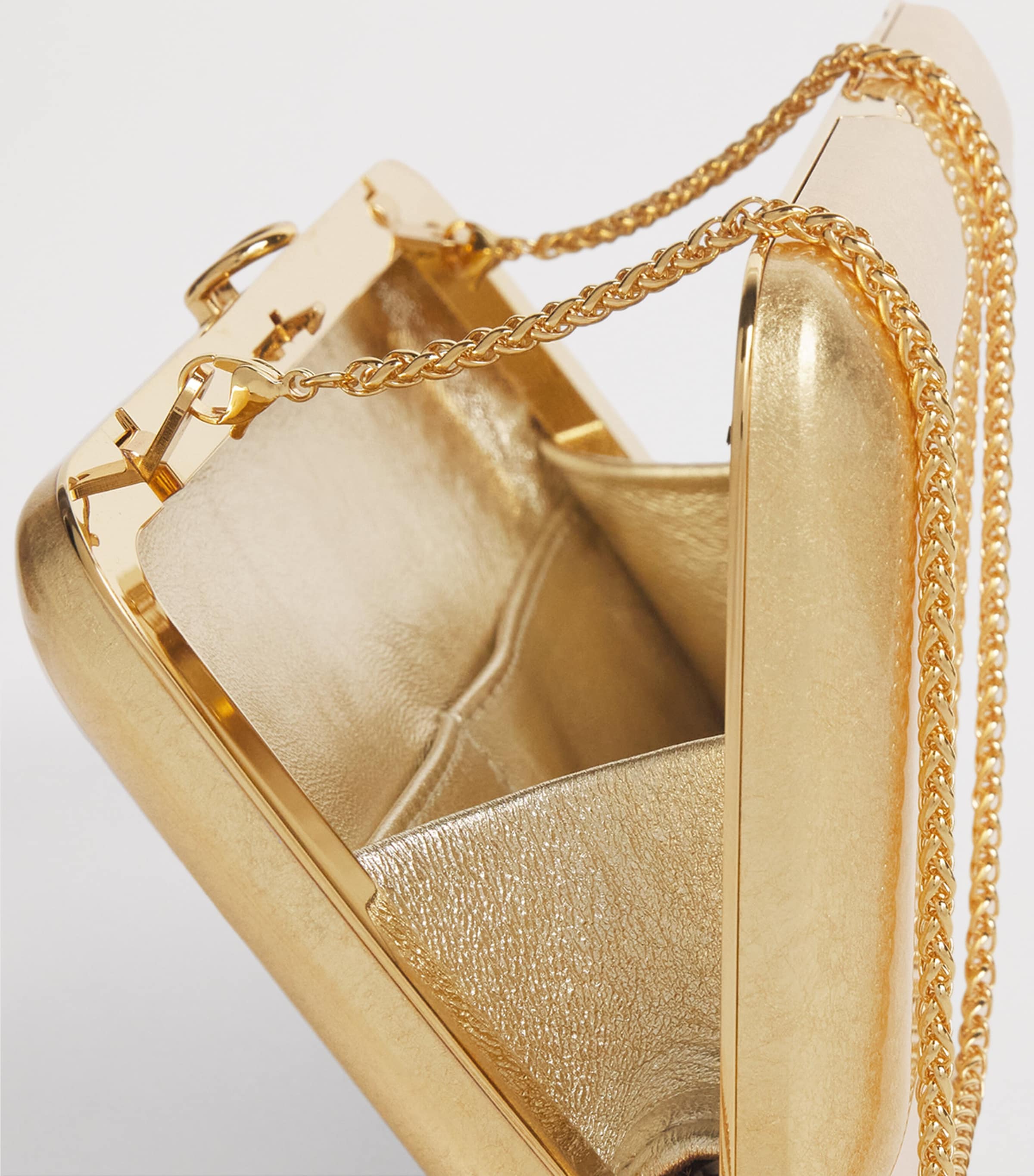 Jeffrey Levinson Gold Leaf-Coated Finely Clutch Bag Natural Gold Leaf Image 6