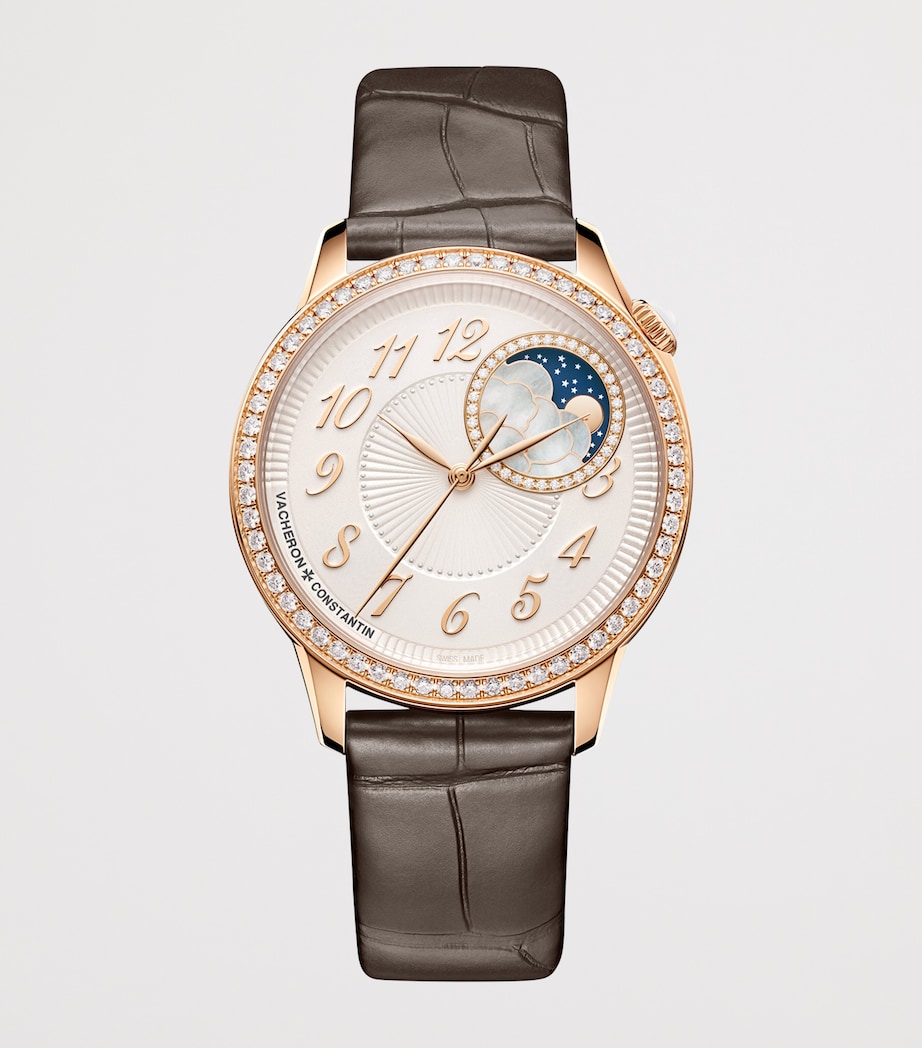 Vacheron Constantin Rose Gold and Diamond Égérie Moon Phase Watch 37mm Pink Gold Image 3