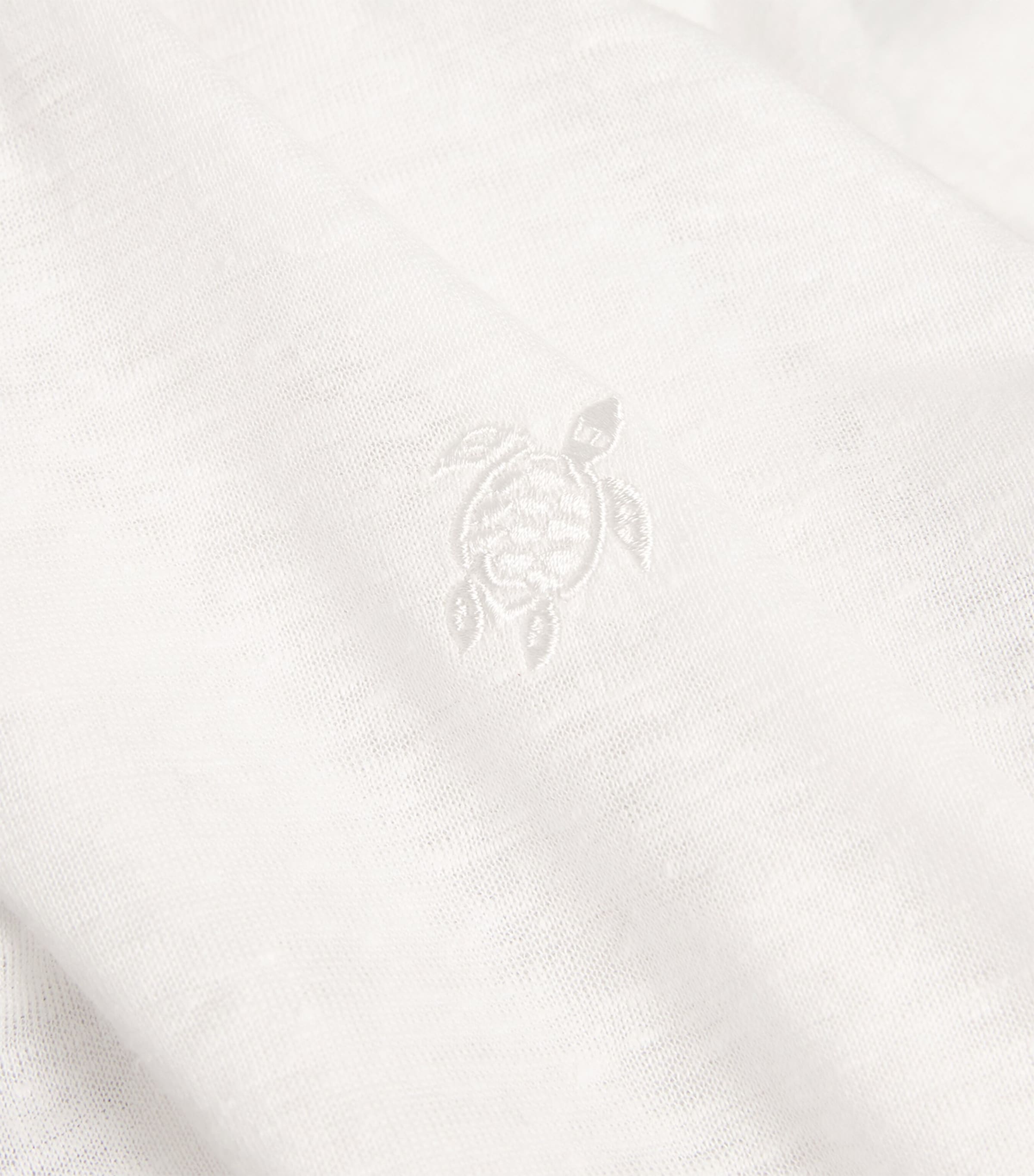 Linen Pyramid Polo Shirt 010 WHITE Image 5