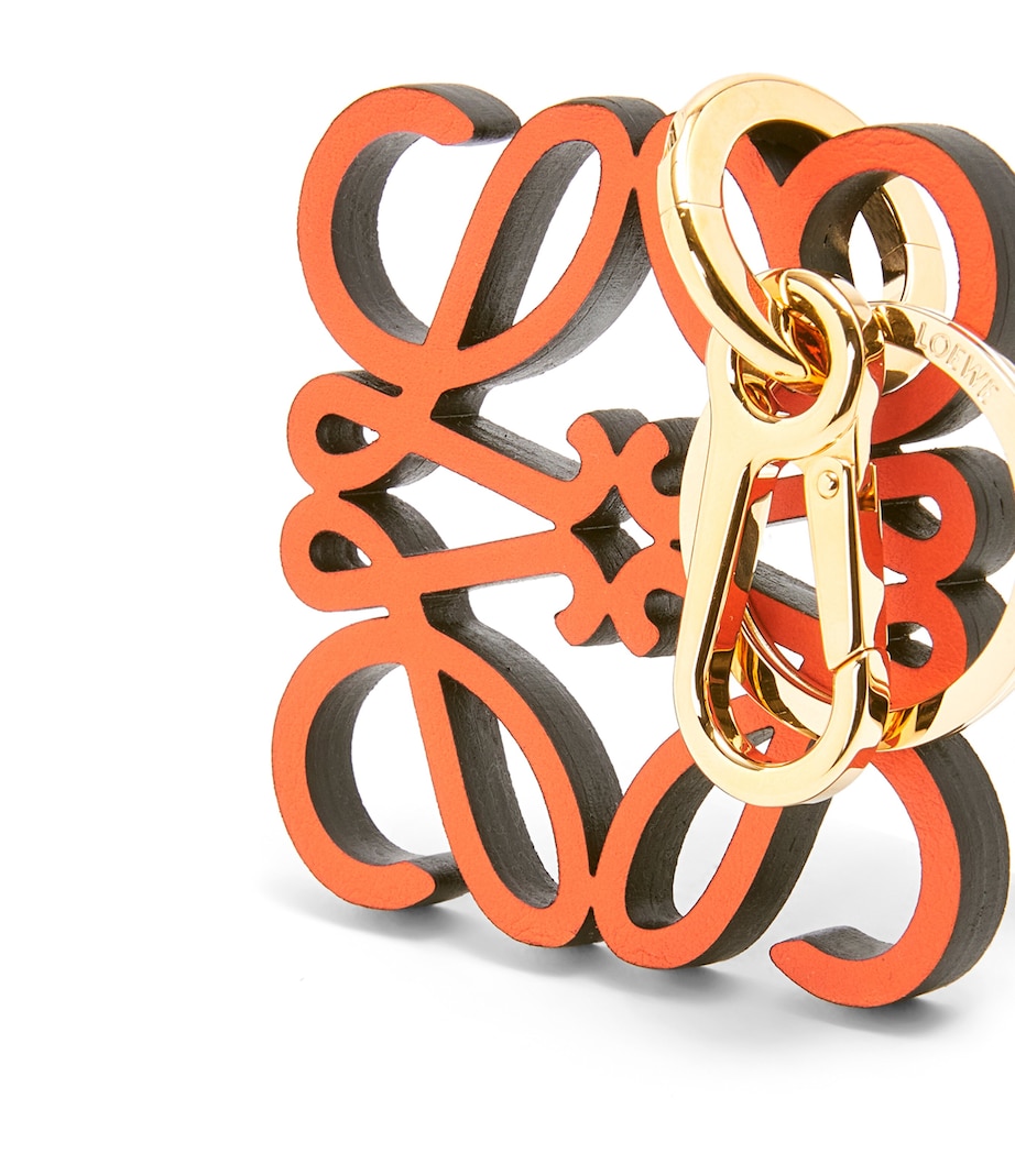 Leather Anagram Charm ORANGE/GOLD Image 3