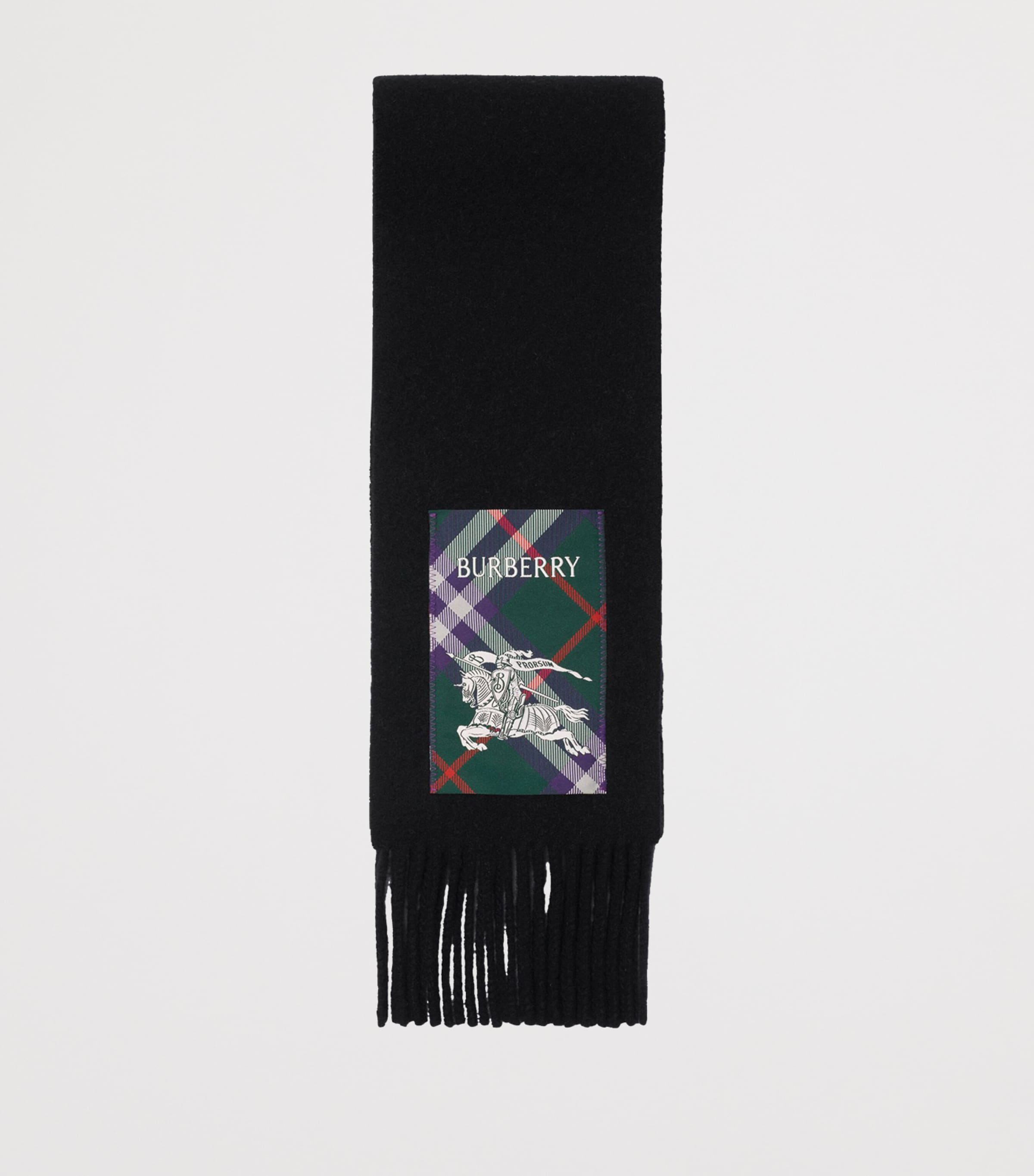 Cashmere Check Patch Scarf BLACK Image 2