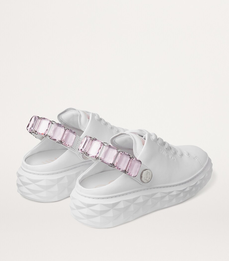 Jimmy Choo Diamond Maxi Leather Slingback Sneakers V White/powder Pink Image 4