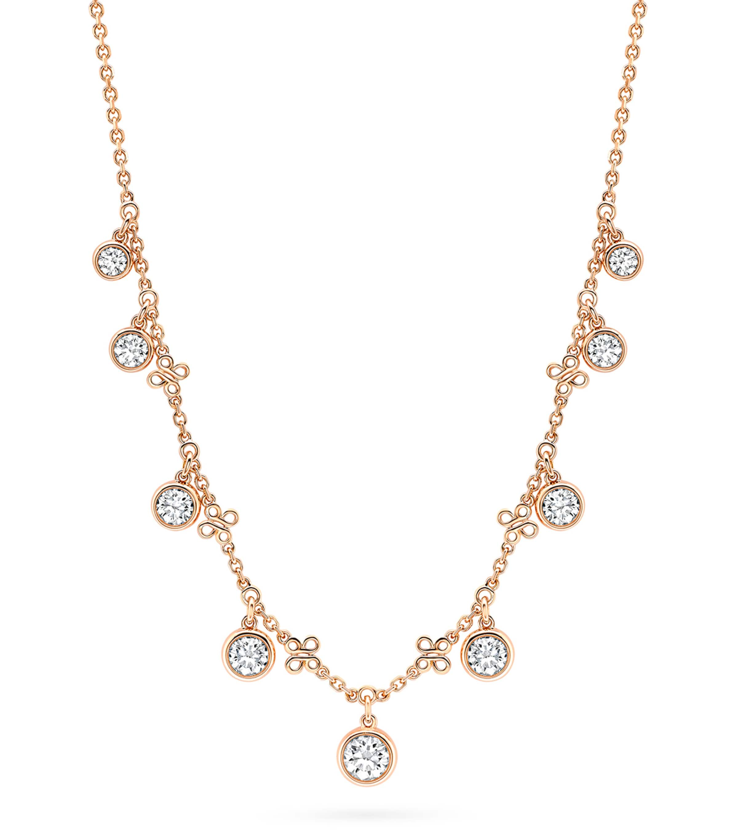 Boodles Medium Rose Gold And Diamond Beach Necklace