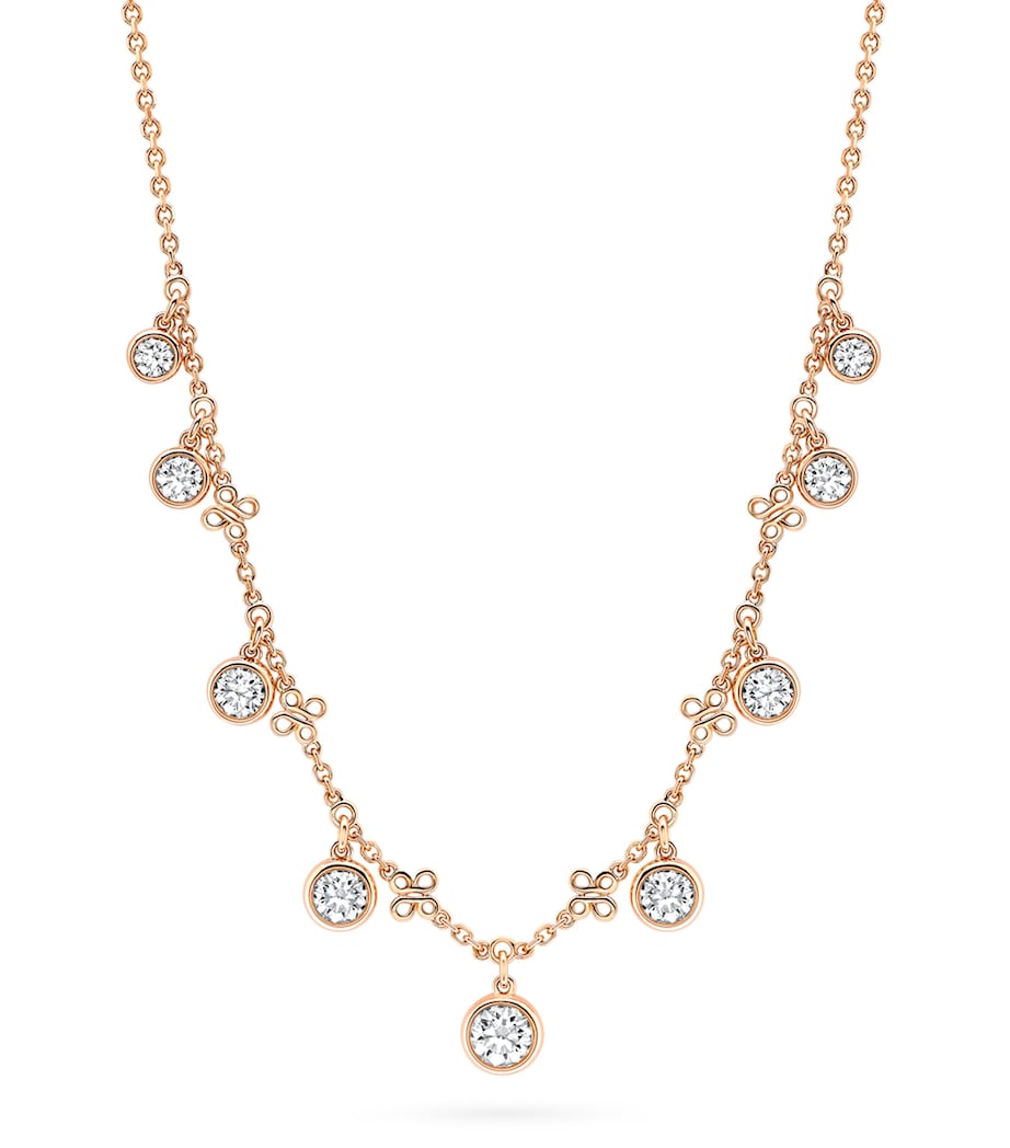 Medium Rose Gold and Diamond Beach Necklace 18CT ROSE GOLD Image 1