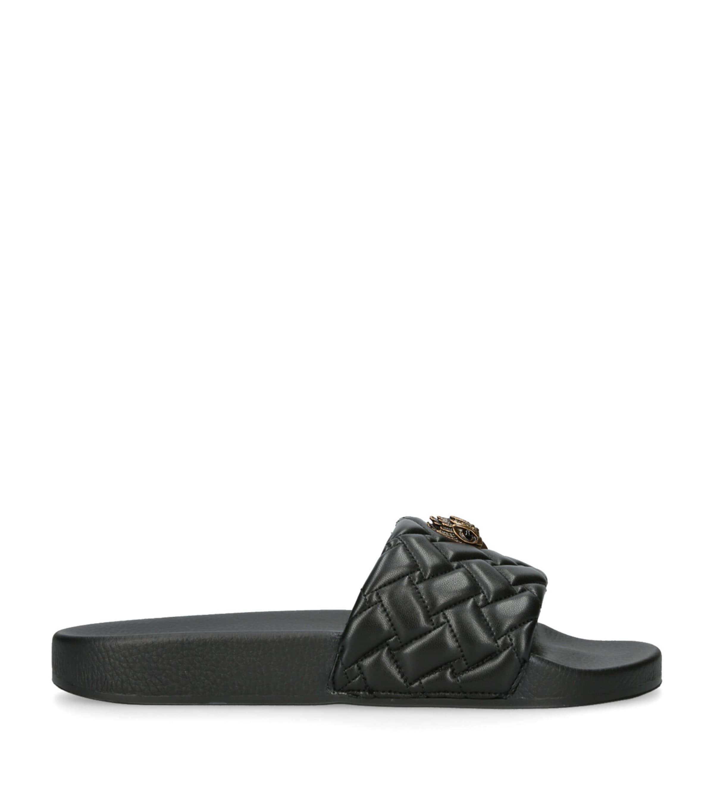 Kurt Geiger Womens Black Meena Eagle Rubber Sliders Eur 35 / 2 Uk In Black