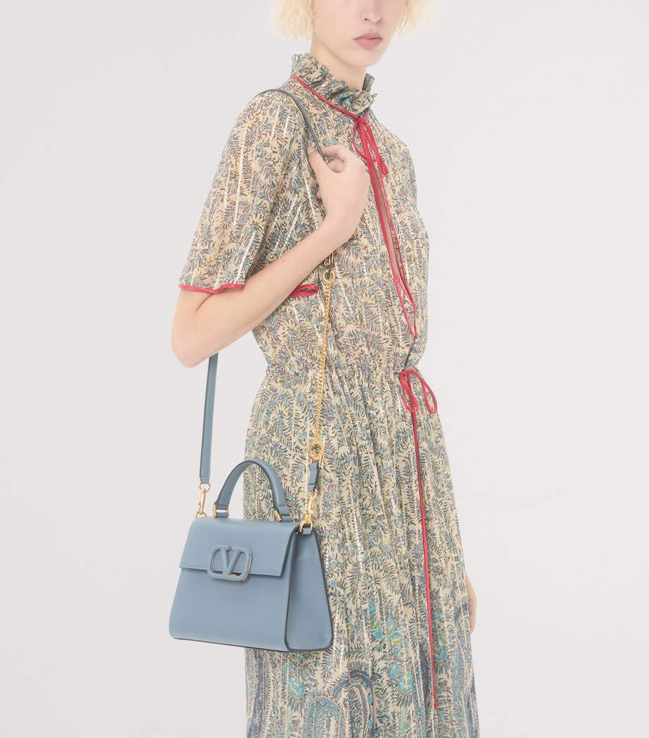 Mini Leather VSling Top-Handle Bag MXE Image 7