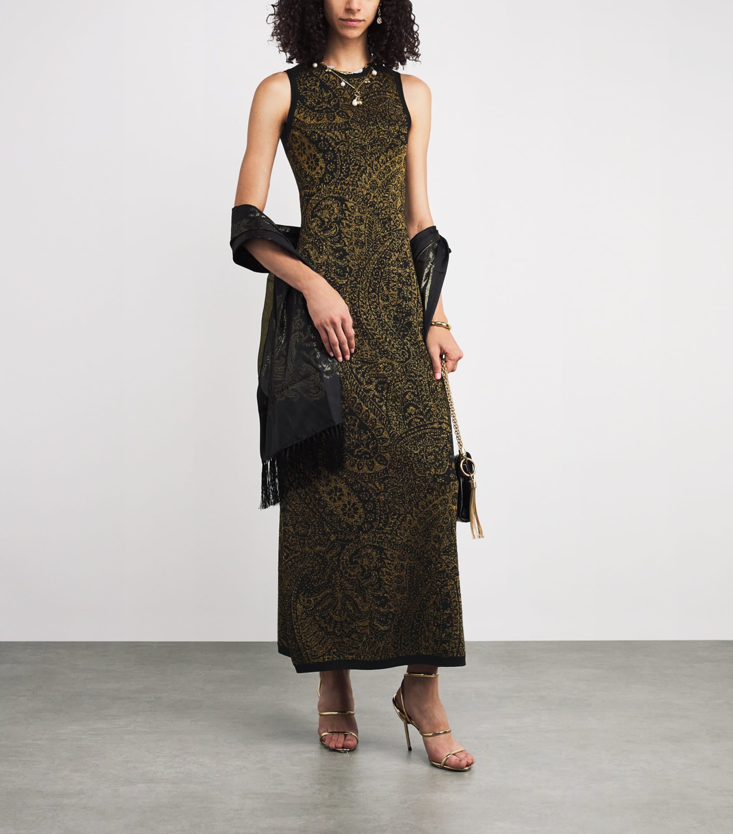 Wool-Blend Paisley Maxi Dress S9810 Image 2