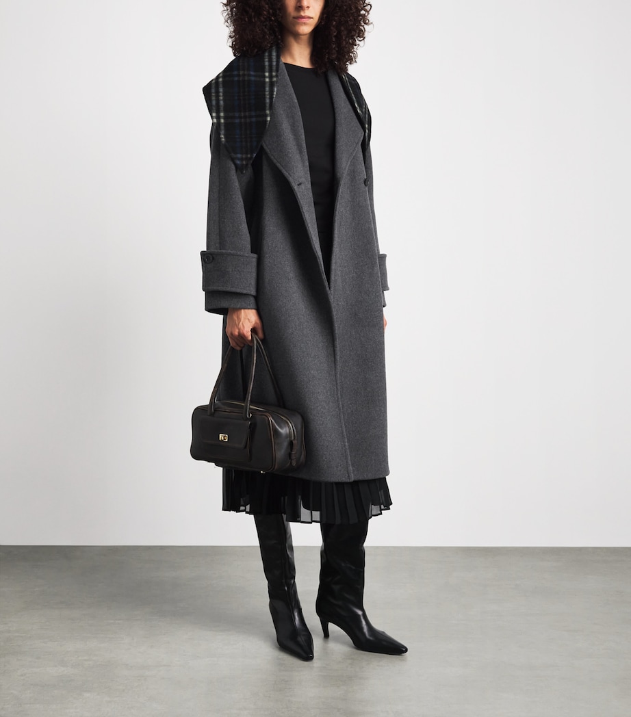Claudie Pierlot Womens Wool-Blend Belted Coat Gris Image 2