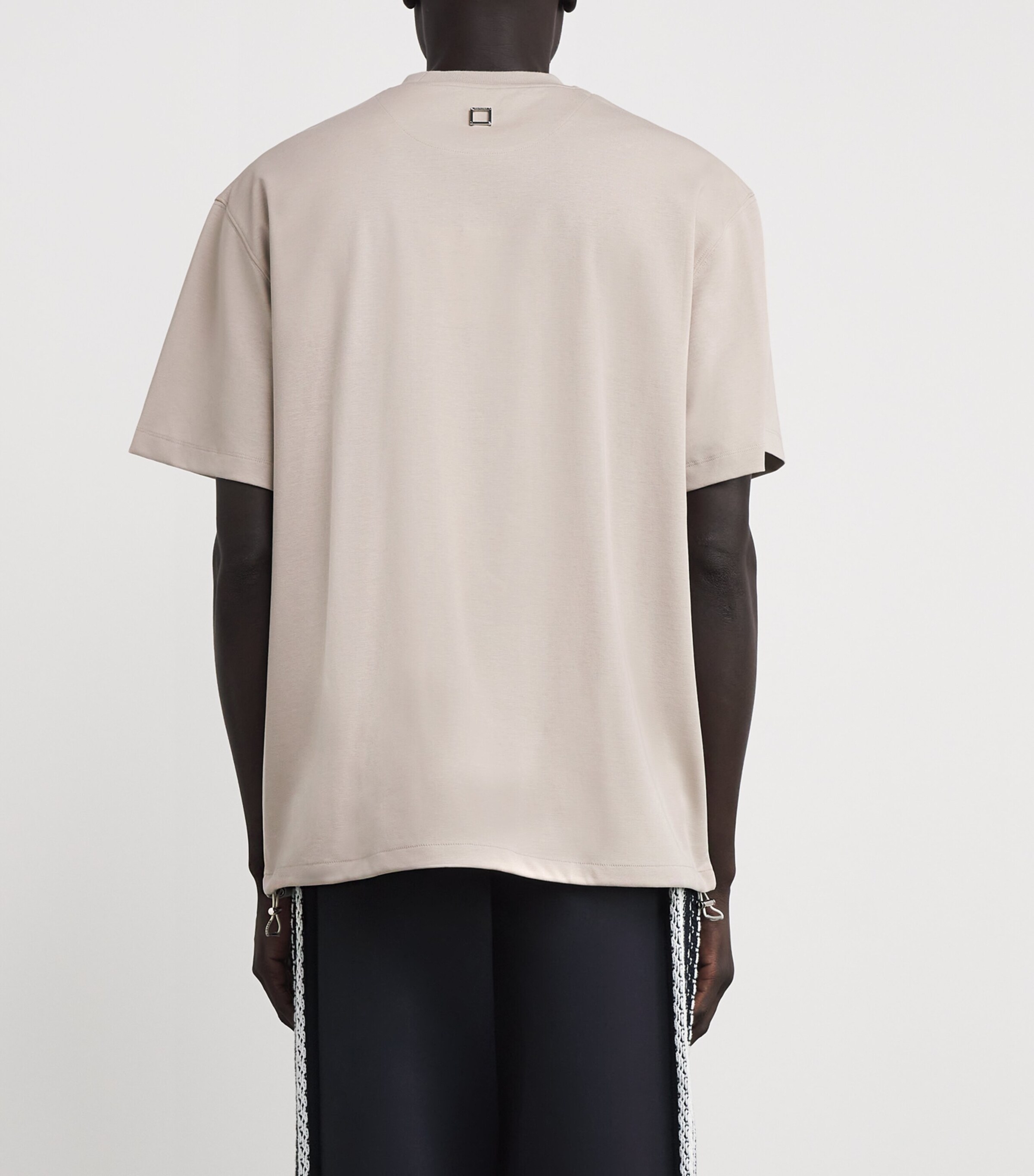 Wooyoungmi Mens Cotton Logo T-Shirt Beige Image 4