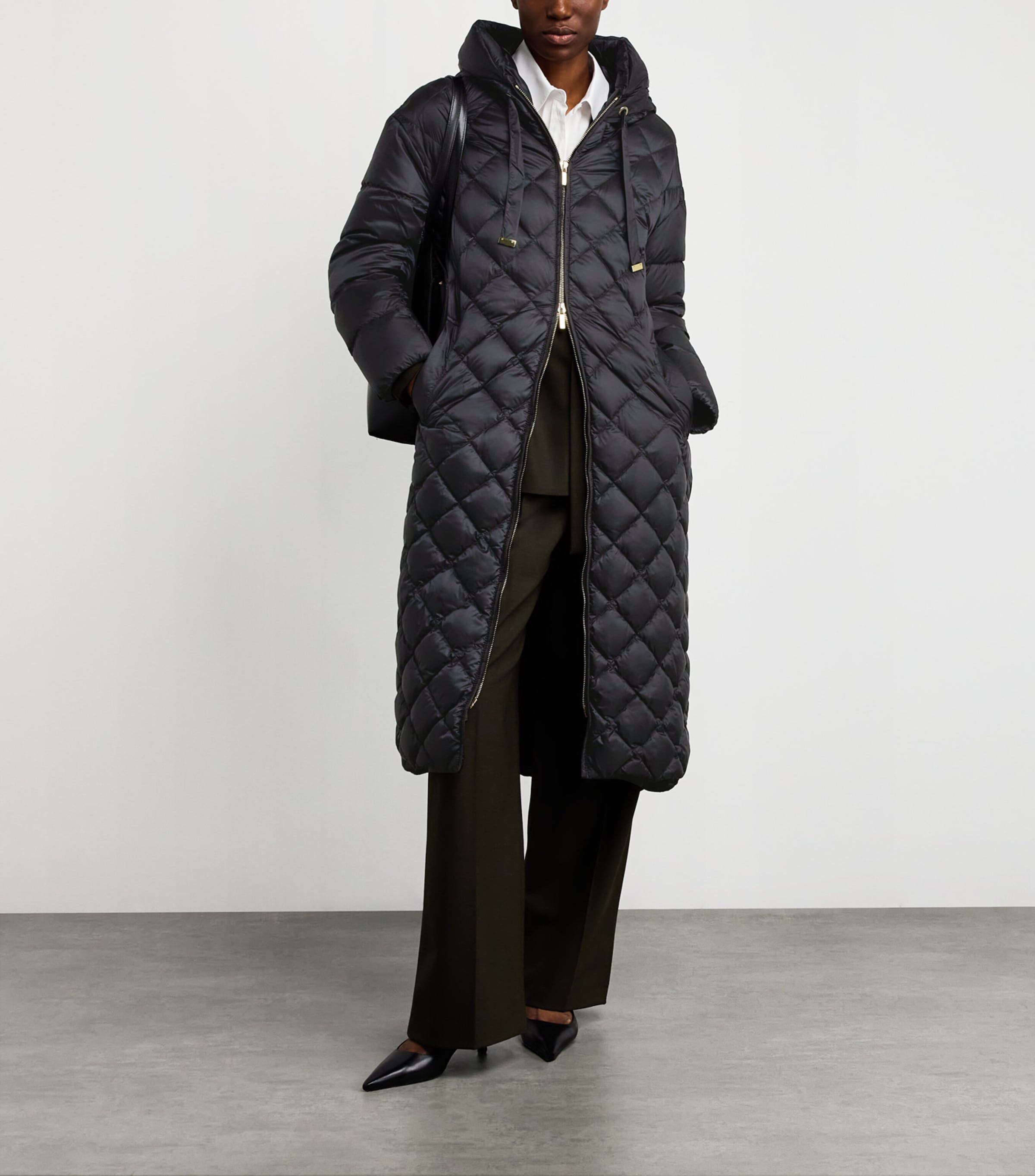 Max Mara Black The Cube Quilted Down Parka Coat | Harrods US