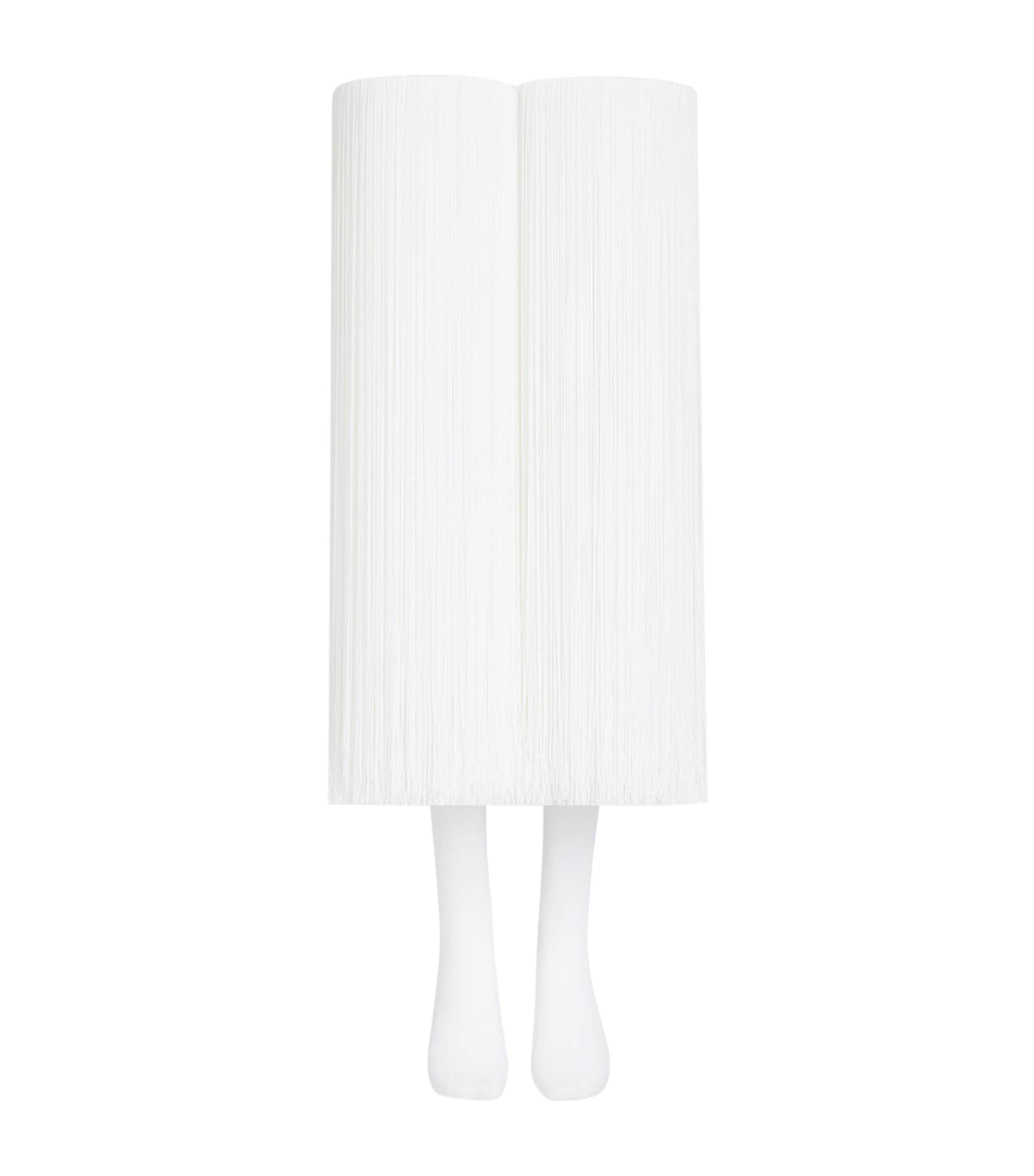 Alaïa Womens High Fringed Socks Natural White Image 1